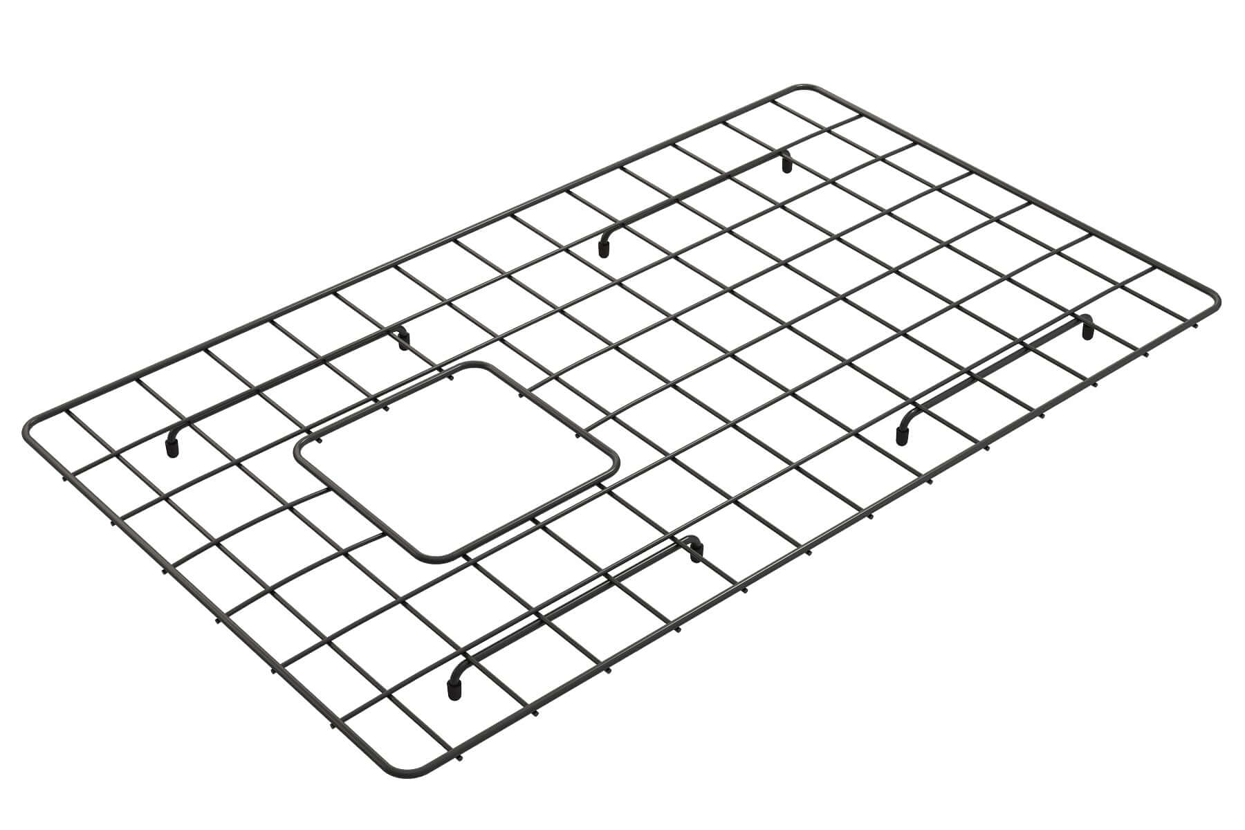 Alternate Image for BOCCHI Matte Black finished Stainless Steel Sink Kit Grid for 30in. 1346/1347 Farmhouse Apron Front Fireclay Single Bowl Kitchen Sink, 2300 2002 MB