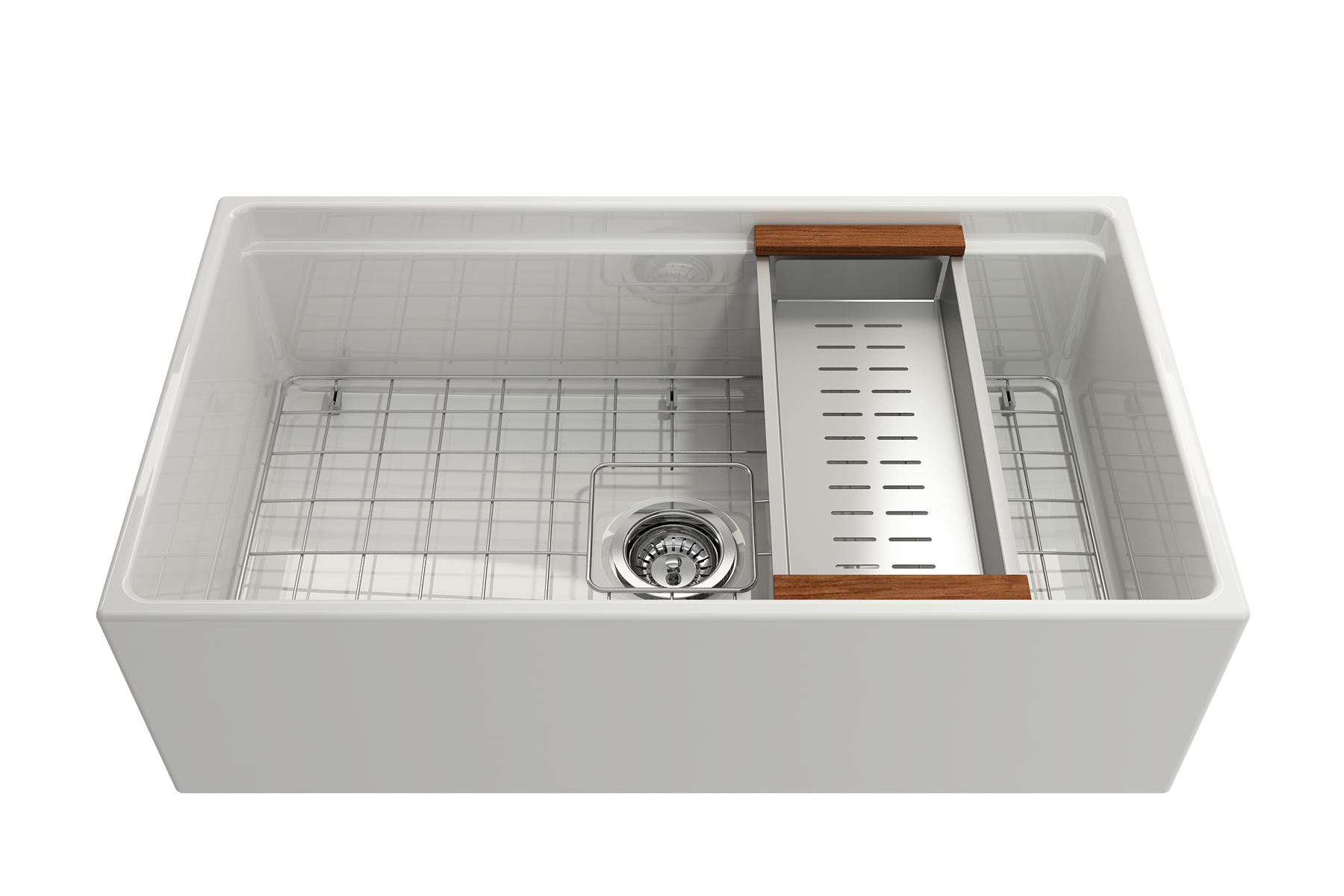 Alternate Image for BOCCHI Stainless Steel Colander w/Wooden Sapele Handles, 2310 0003