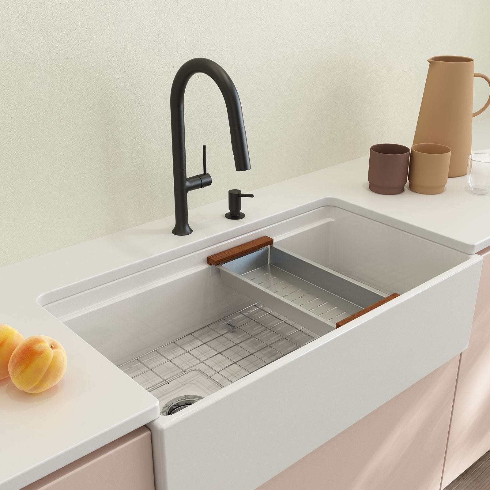 Alternate Image for BOCCHI Stainless Steel Colander w/Wooden Sapele Handles, 2310 0003