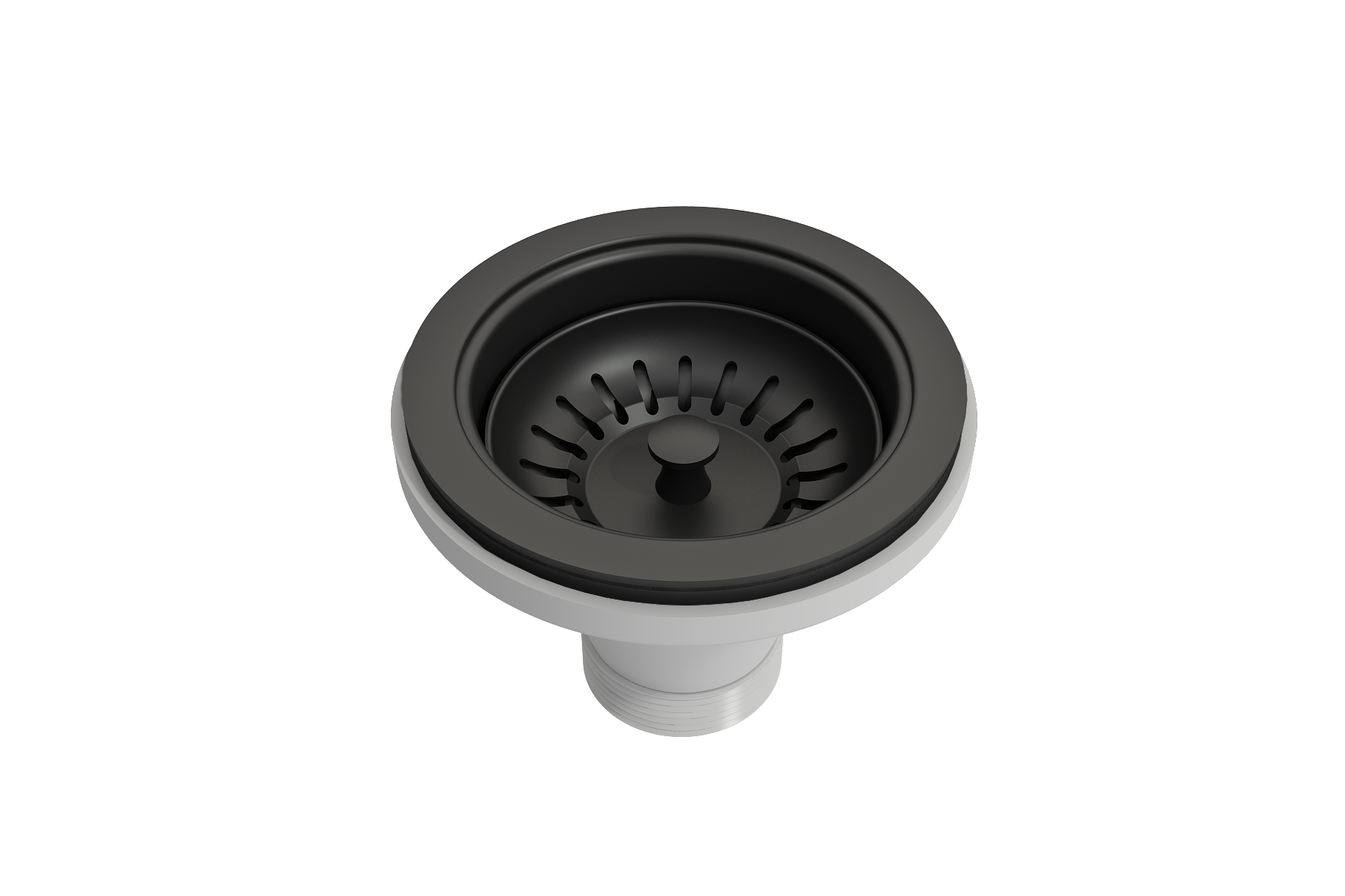 BOCCHI Kitchen Sink Strainer for Fireclay and Granite Sinks in Matte Black, Polymer, 2330 0001 MB