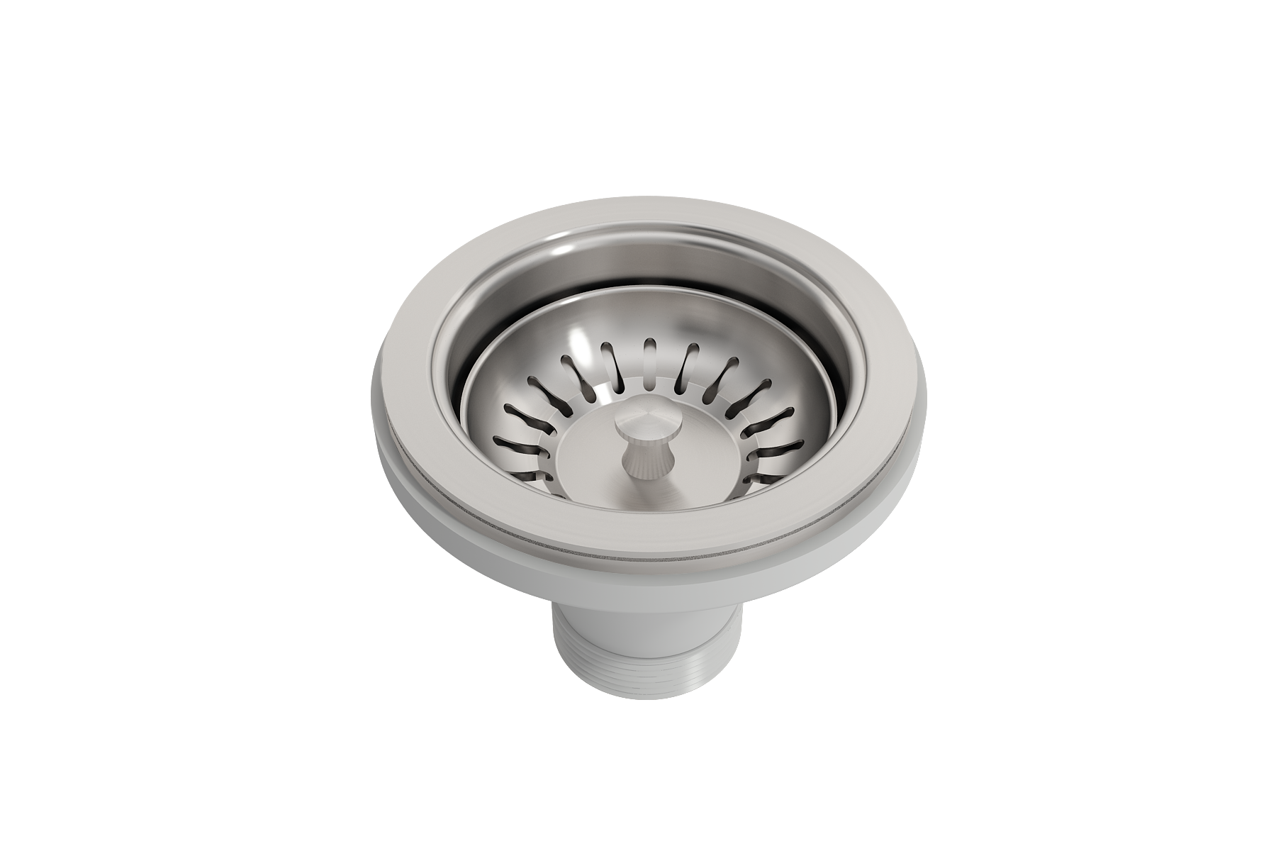 BOCCHI Polished Stainless Steel Kitchen Sink Kit Strainer for Fireclay Sink Kit Chrome, 2330 0001