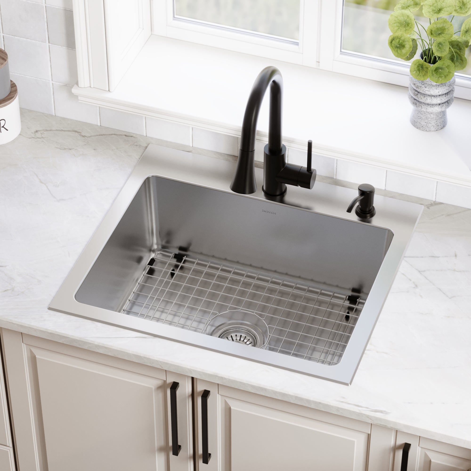 Karran lansen 25 stainless steel kitchen sink 18 gauge lifestyle image
