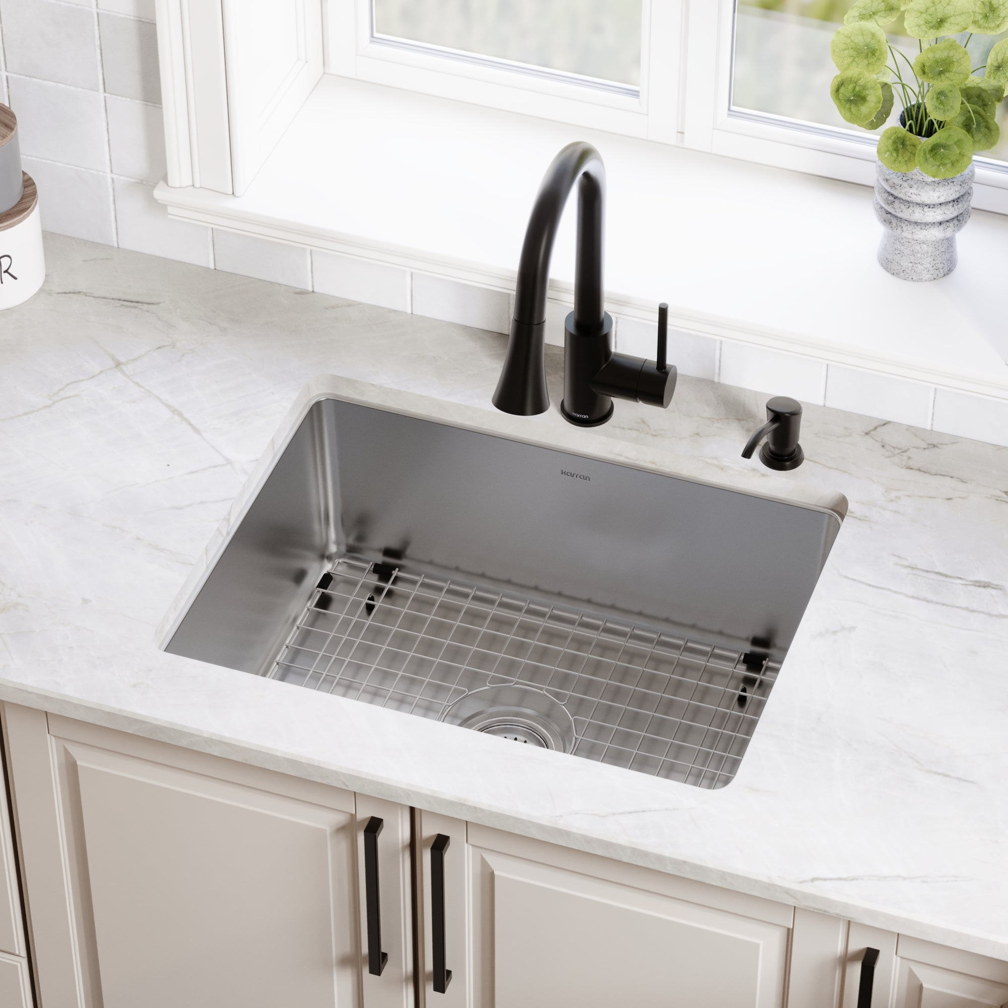 Karran lansen 24 stainless steel kitchen sink 18 gauge lifestyle image