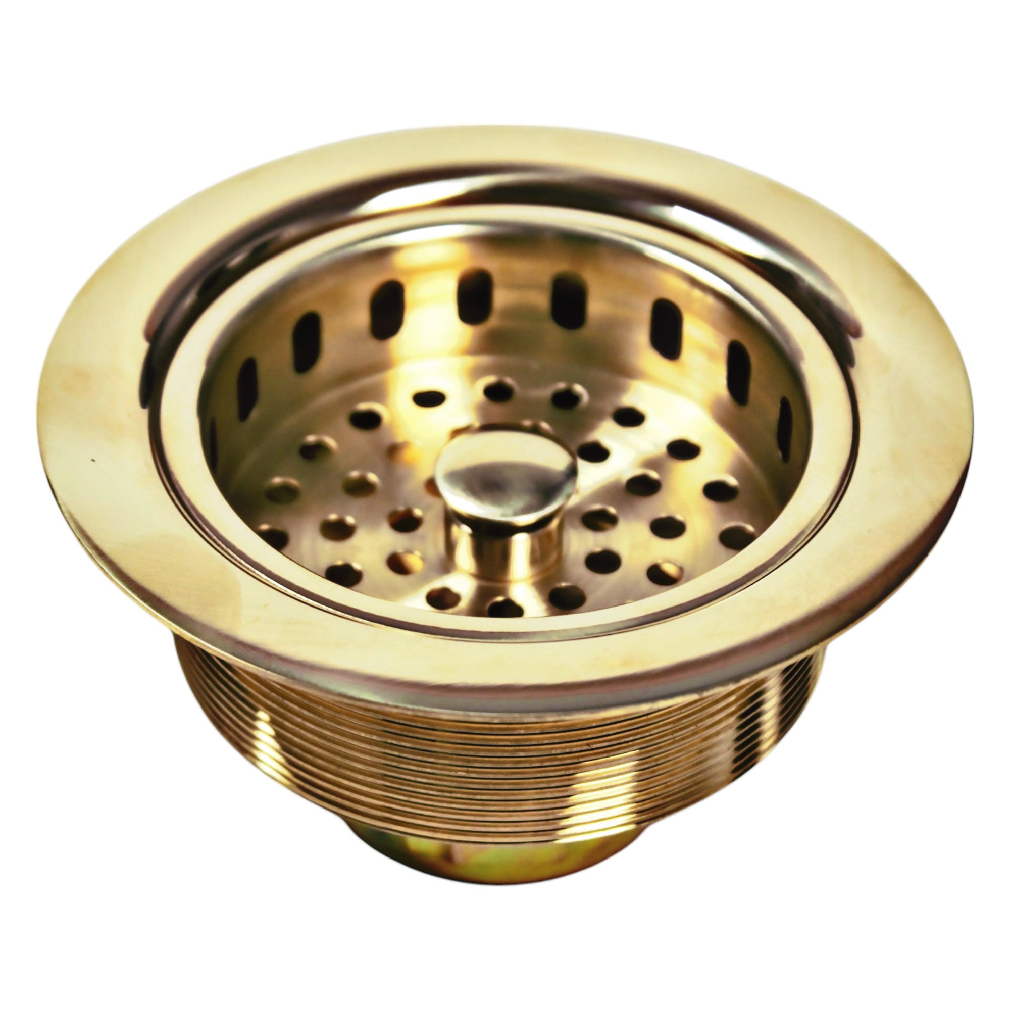 Nantucket Sinks Premium Kitchen Unlacqured Brass 3.5 Inch Kitchen Drain, Brass - Unlacquered, 3.5 KDULB