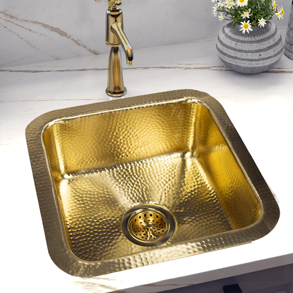 Nantucket sinks premium kitchen unlacqured 3.5 inch kitchen drain - unlacquered 3.5 kdulb lifestyle image