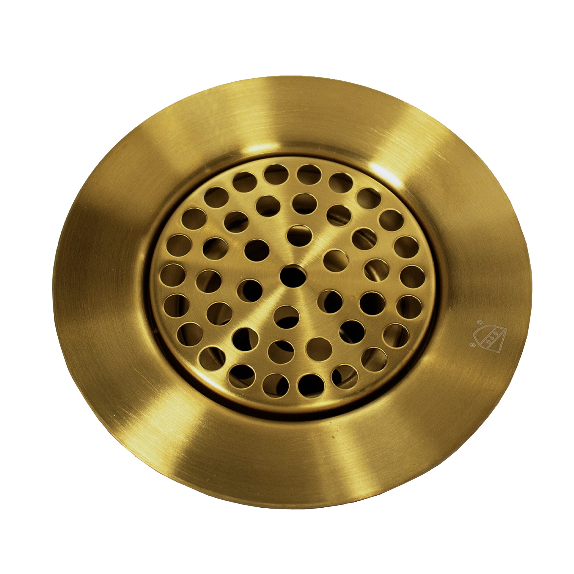 Nantucket Sinks Premium Accessories 3 inch Utility Sink Grid Drain Satin Brass, Stainless Steel/Brass, 16 Gauge, 3CHGRSB