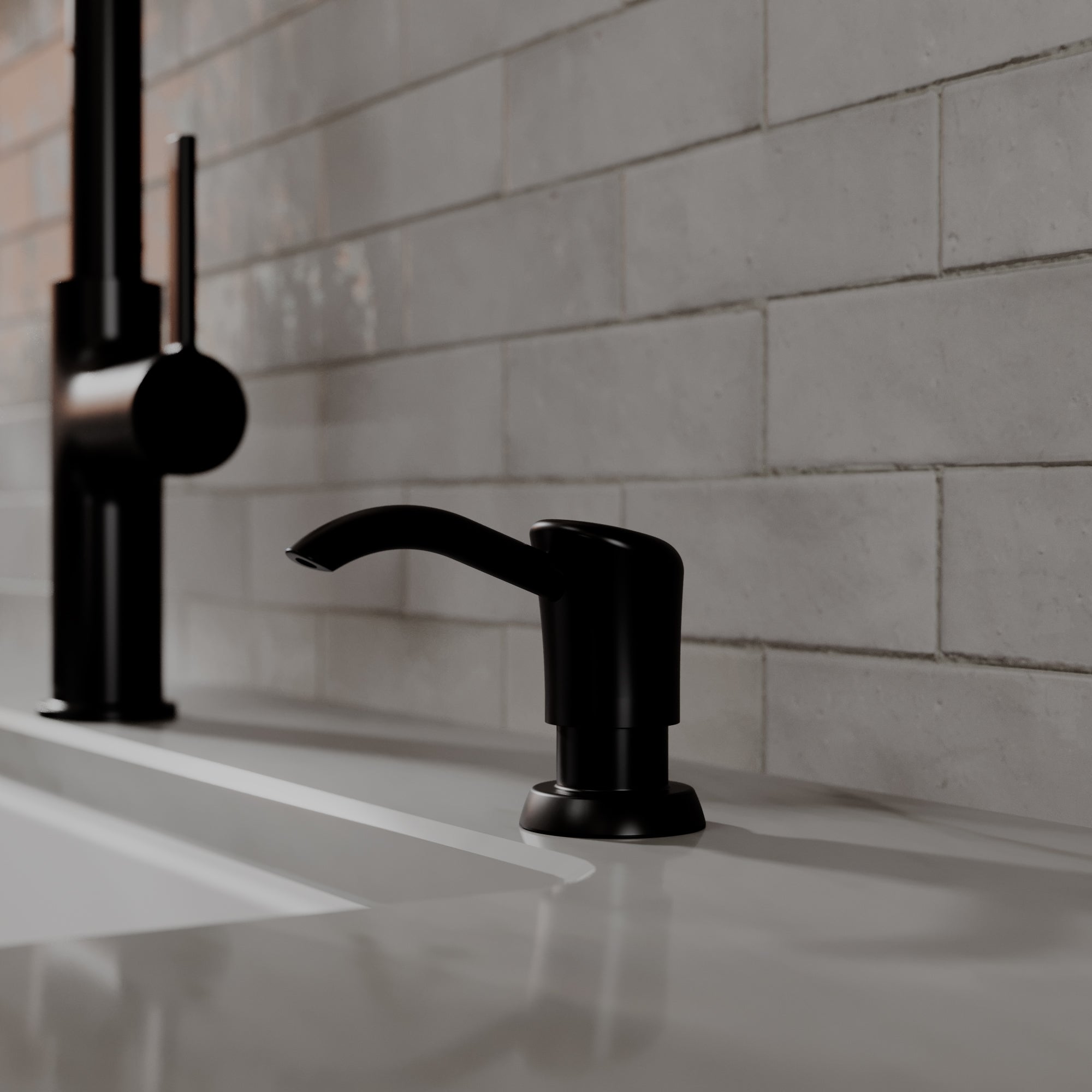 Karran SD45 Kitchen Soap/Lotion Dispenser in Matte Black, Lead-free Brass, SD45MB