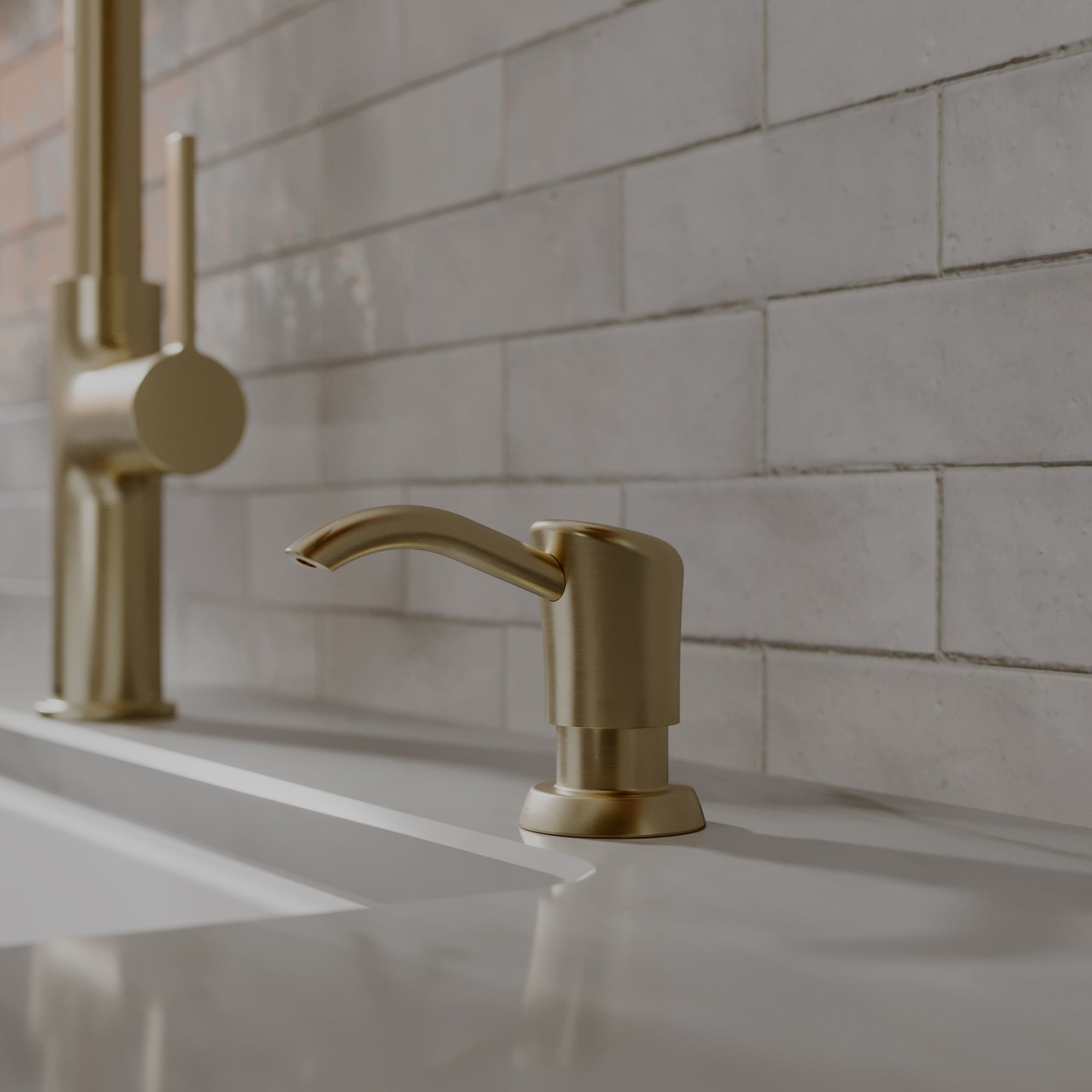 Karran SD45 Kitchen Soap/Lotion Dispenser in Spot Free Champagne Bronze, Lead-free Brass, SD45SFCB