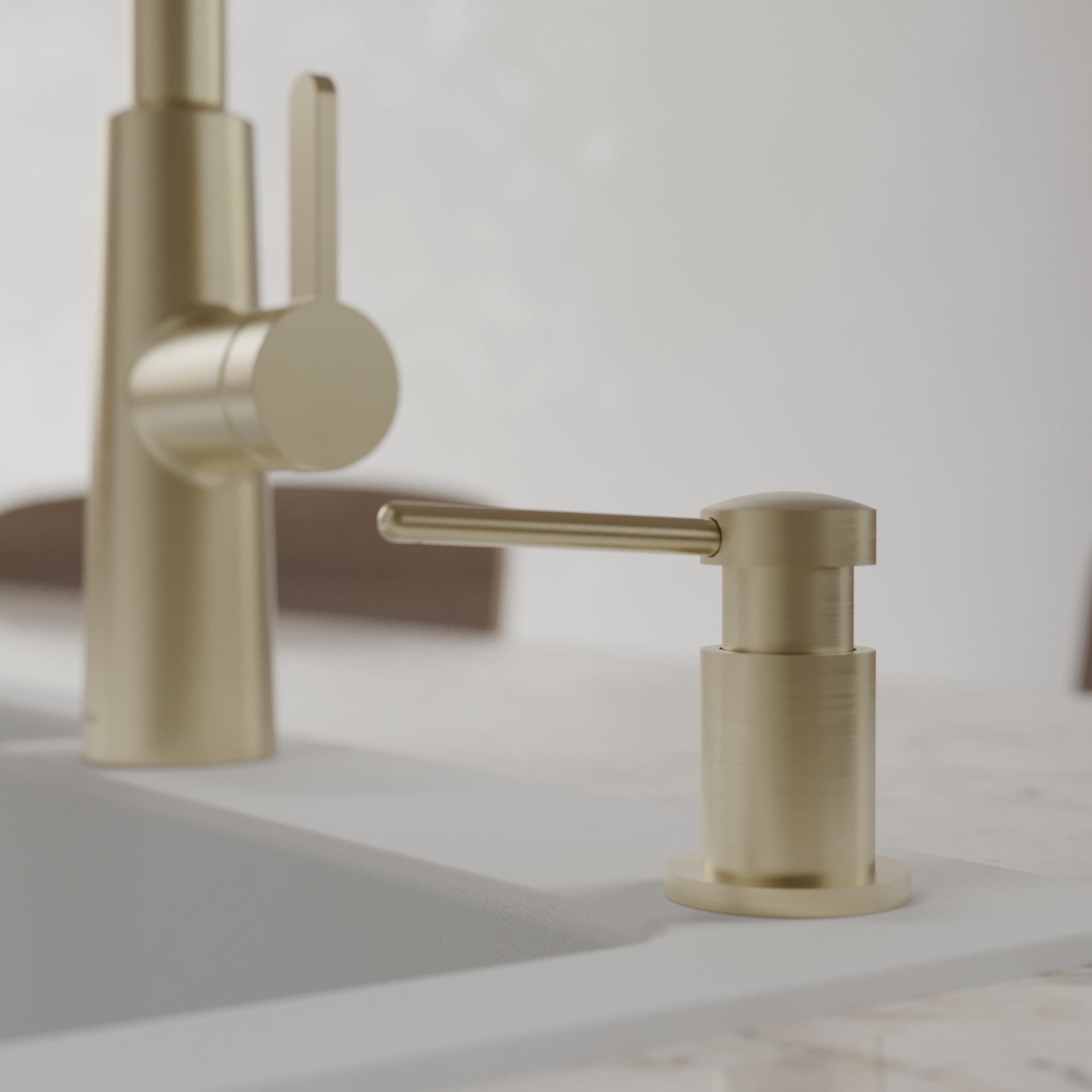 Karran SD55 Kitchen Soap/Lotion Dispenser Spot Free Champagne Bronze, Lead-free Brass, SD55SFCB