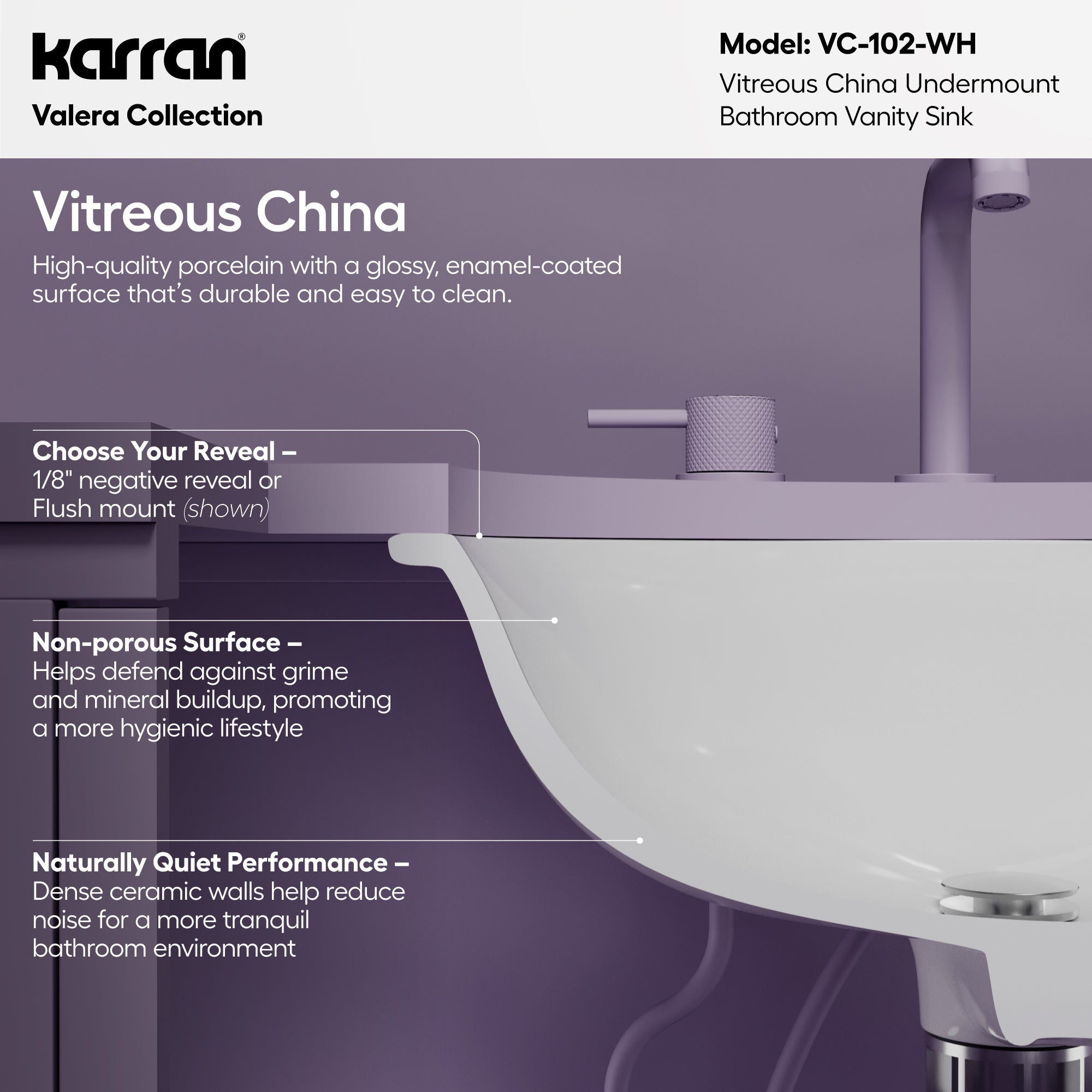 Karran 19 oval bathroom sink white informational image