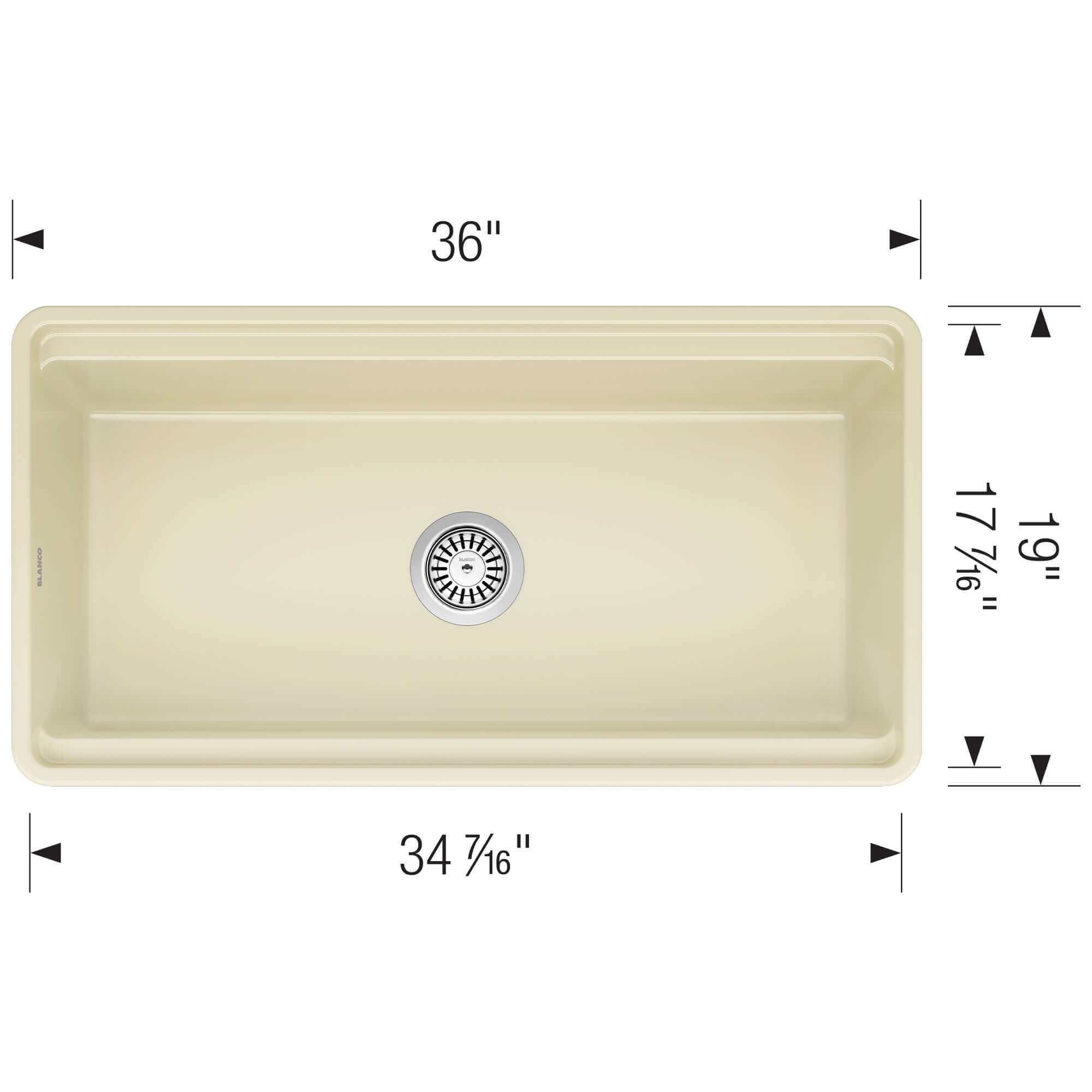 Alternate Image for Blanco Profina 36" Fireclay Workstation Farmhouse Sink with Accessories, Biscuit, 523027