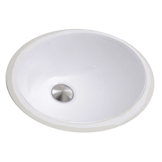 Alternate Image for Nantucket Sinks Great Point 15" x 12.125" Oval Undermount Ceramic - Vitreous China Bathroom Sink, White, UM-13x10-W