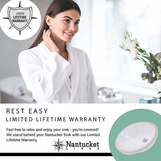 Alternate Image for Nantucket Sinks Great Point 15" x 12.125" Oval Undermount Ceramic - Vitreous China Bathroom Sink, Biscuit, UM-13x10-B