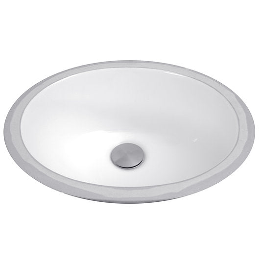 Alternate Image for Nantucket Sinks Great Point 15" x 12.125" Oval Undermount Ceramic - Vitreous China Bathroom Sink, White, UM-13x10-W