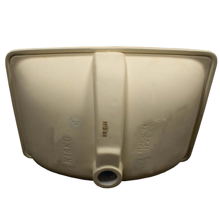 Lavabo rectangular bajo encimera Nantucket Sinks Regatta de 56 x 37 cm, de arcilla refractaria, con accesorios, azul claro/gris desgastado, RC2035SS