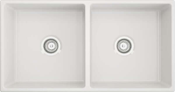 Alternate Image for Crestwood 36" Fireclay Farmhouse Sink 50/50 Double Bowl, White, CW-MOD-362-DBL-WHITE