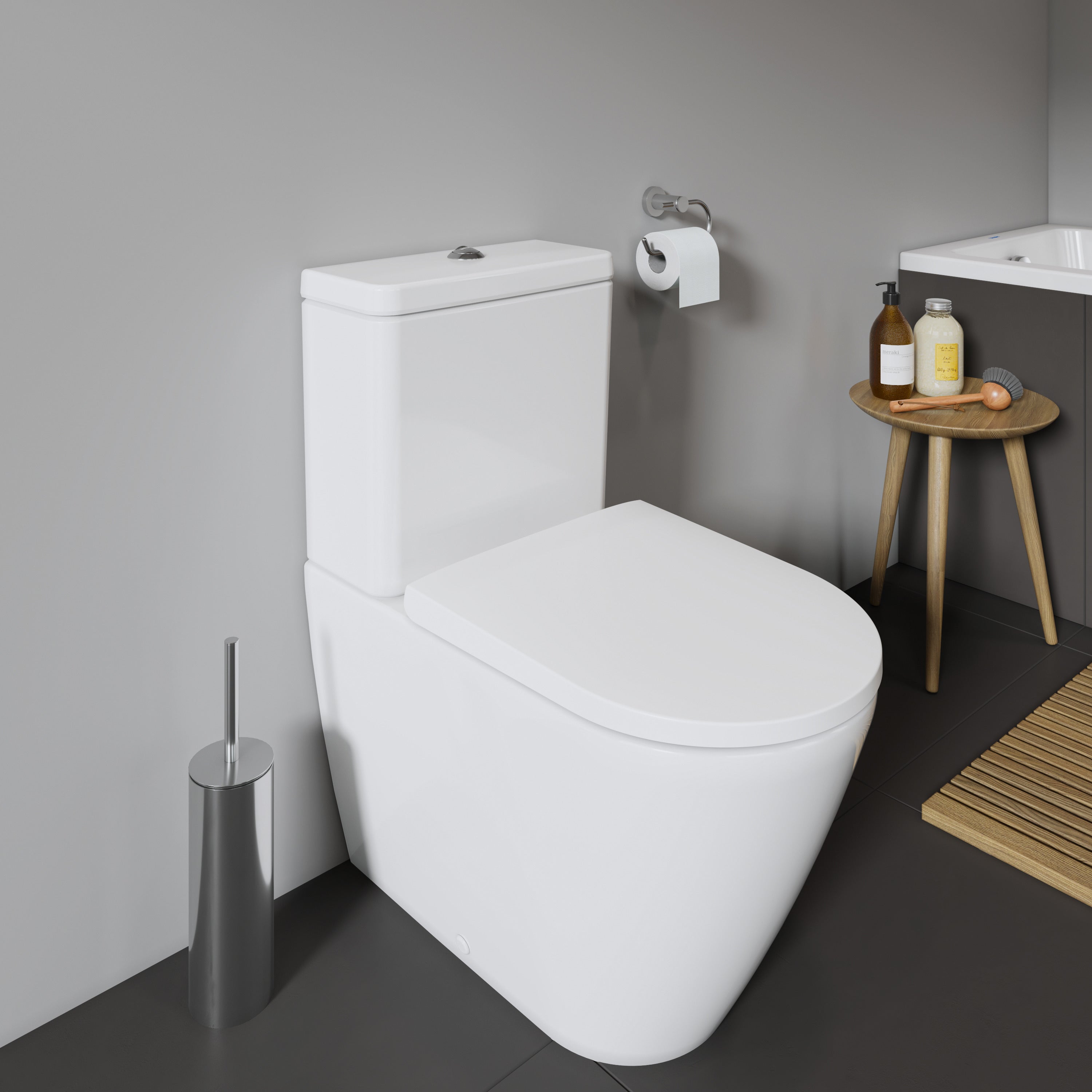 D-Neo Round Slow Close Toilet Seat in White