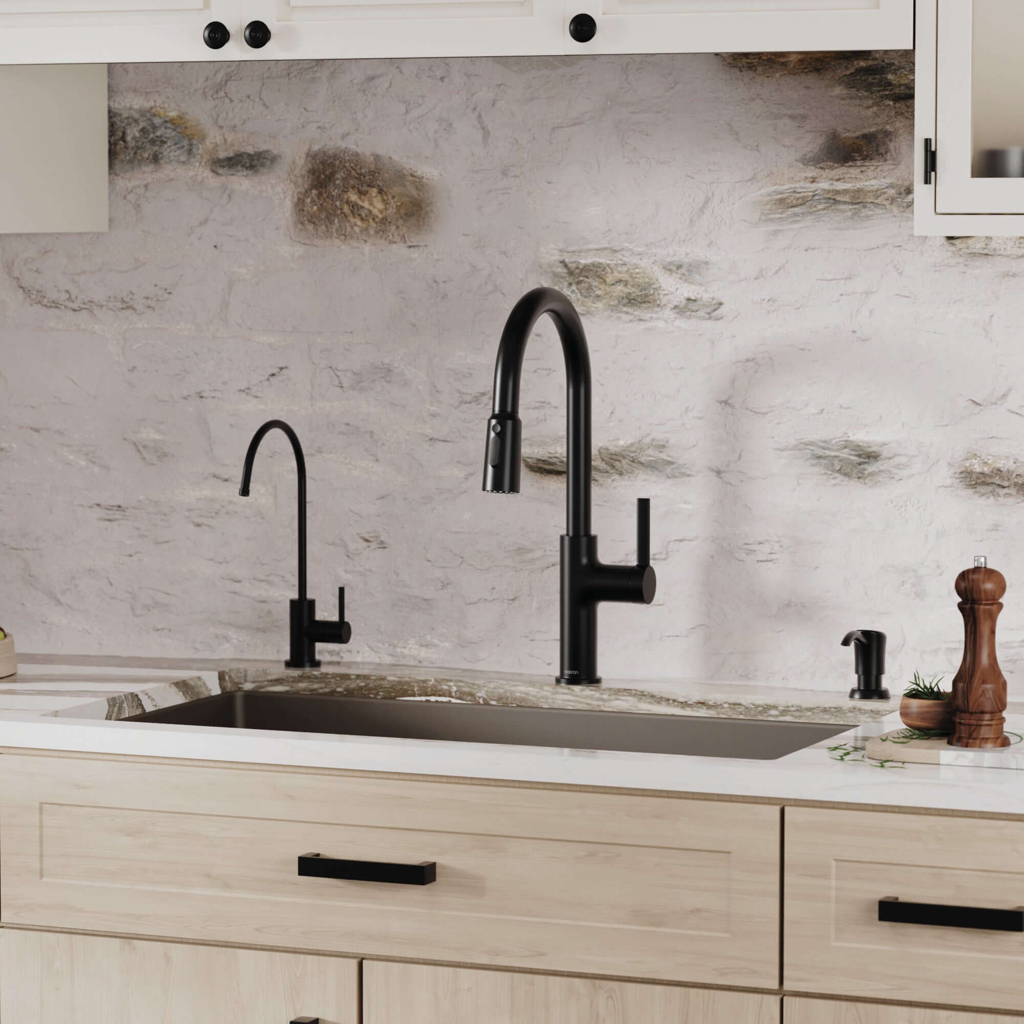 Alternative View of Karran 32" Undermount Quartz Composite Kitchen Sink, Brown, QU-812-BR