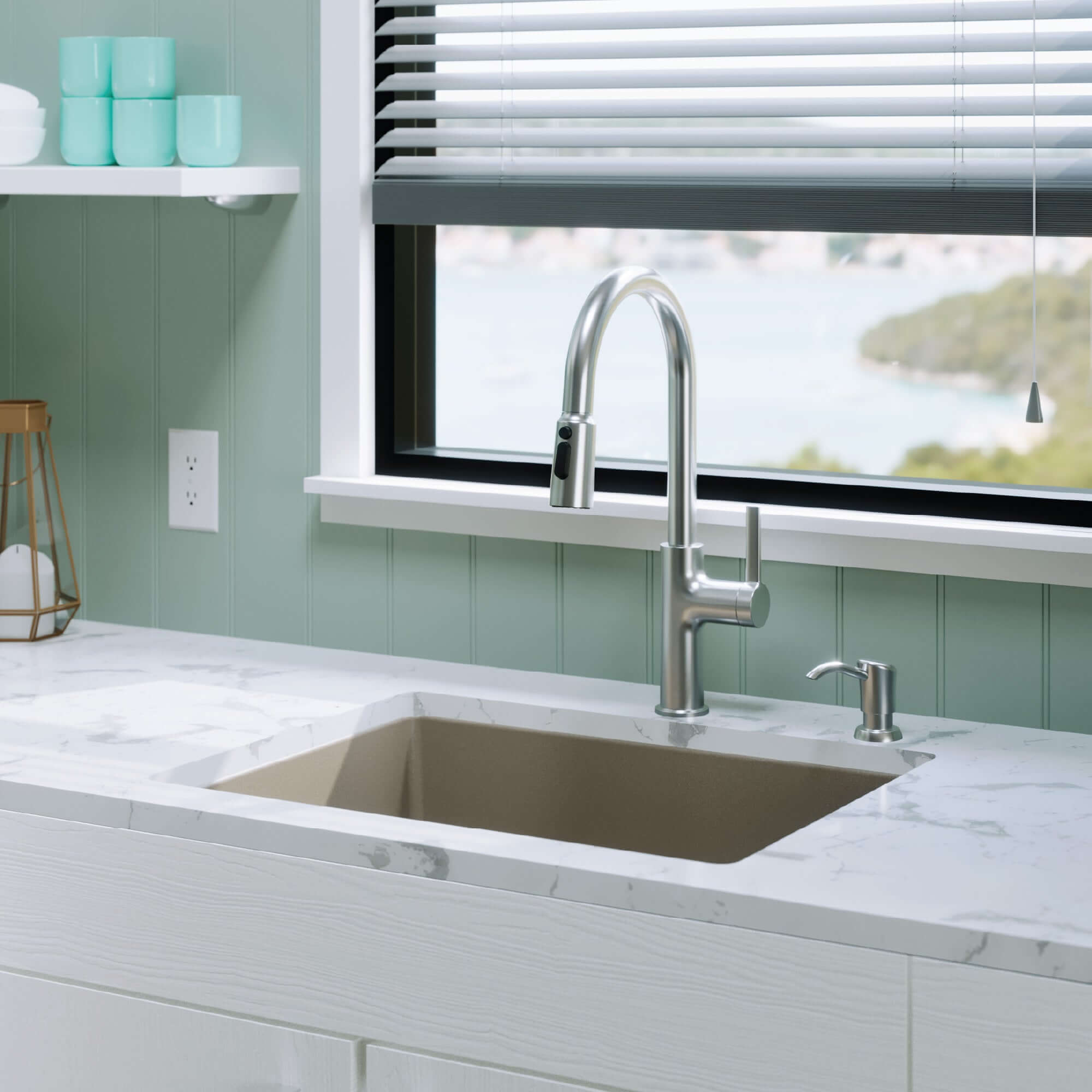 Alternative View of Karran 24" Undermount Quartz Composite Kitchen Sink, Concrete, QU-820-CN