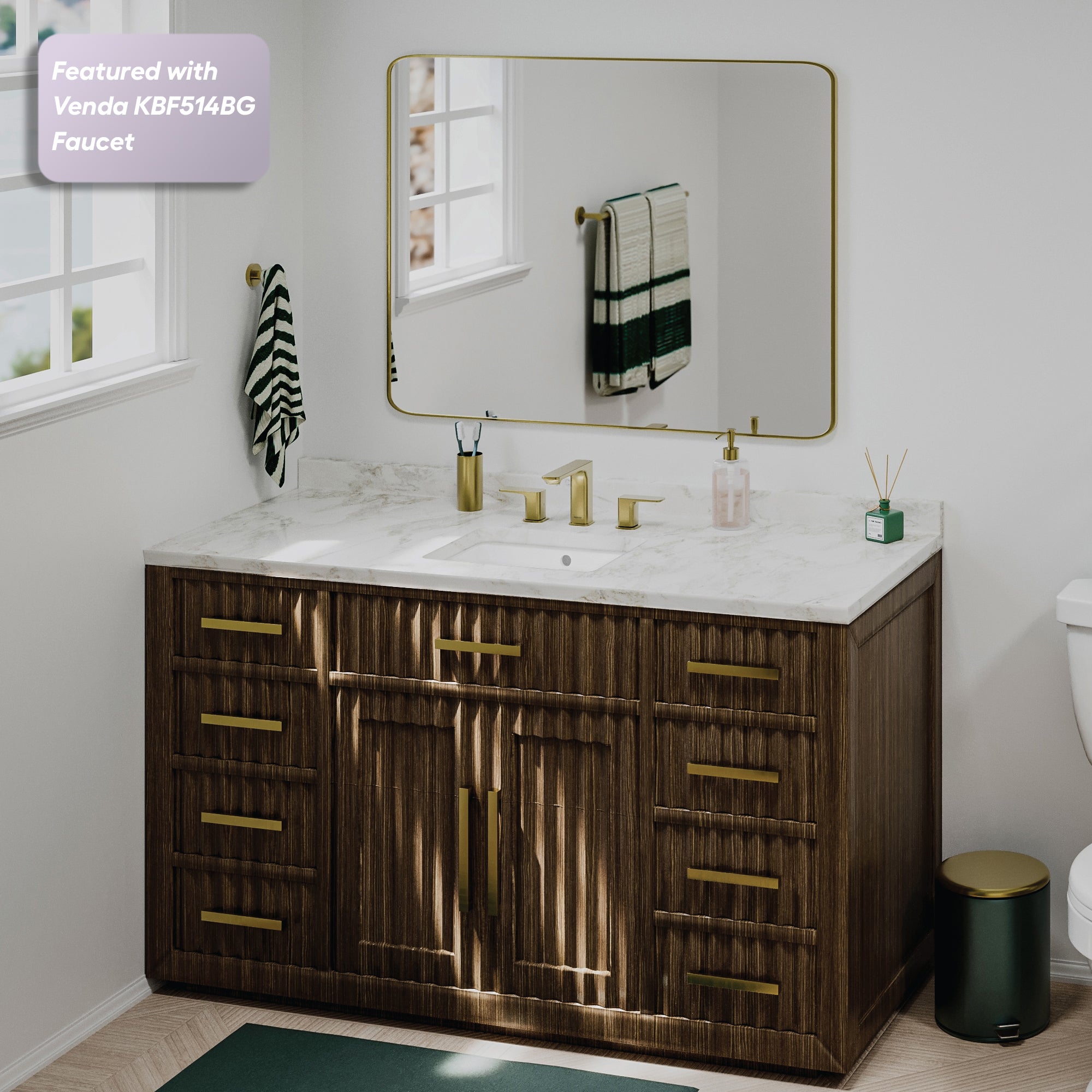 Karran 17 rectangular bathroom sink white lifestyle image