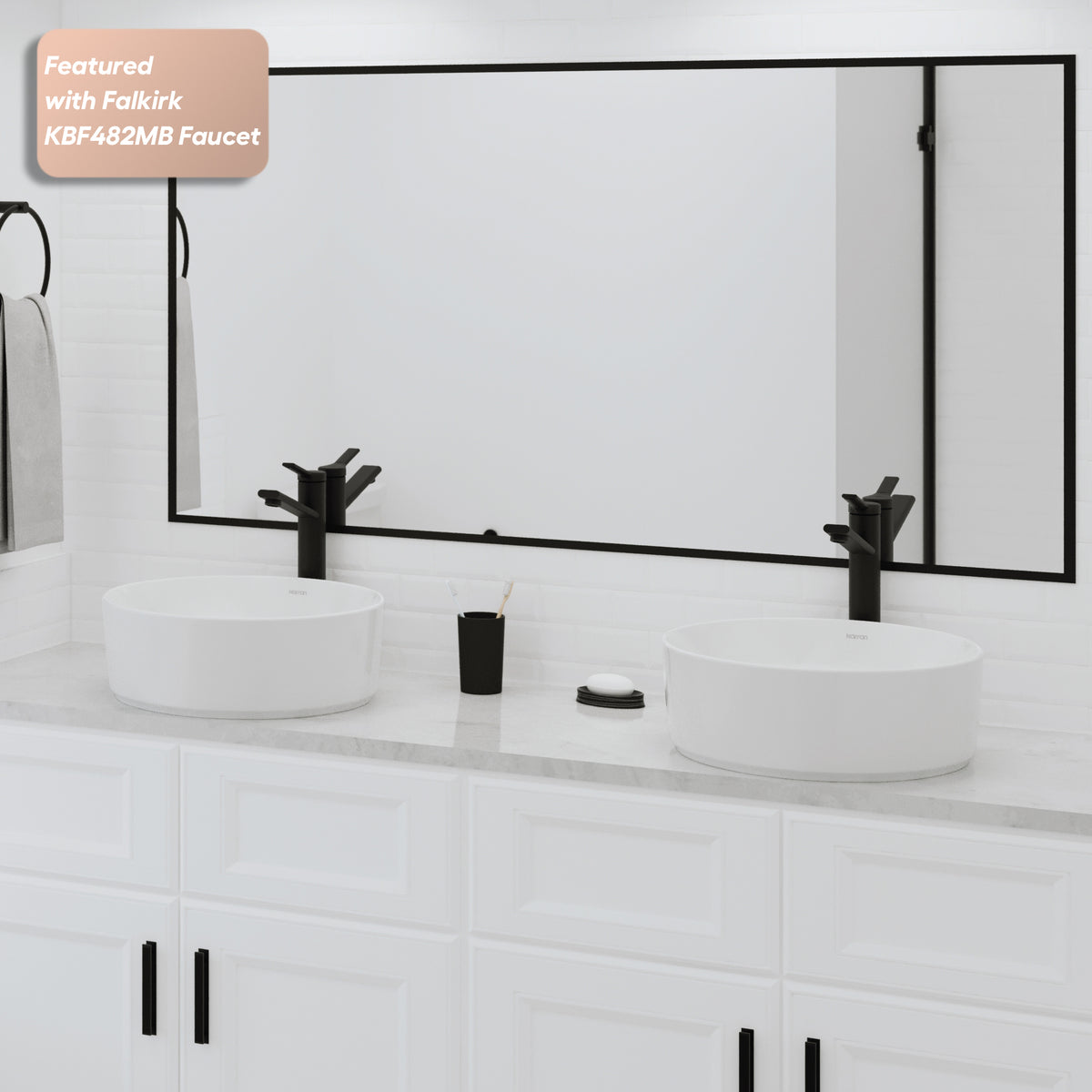 Alternative View of Karran Valera 16" x 16" x 4.5" Round Vessel Vitreous China ADA Bathroom Sink, White, VC-421-WH