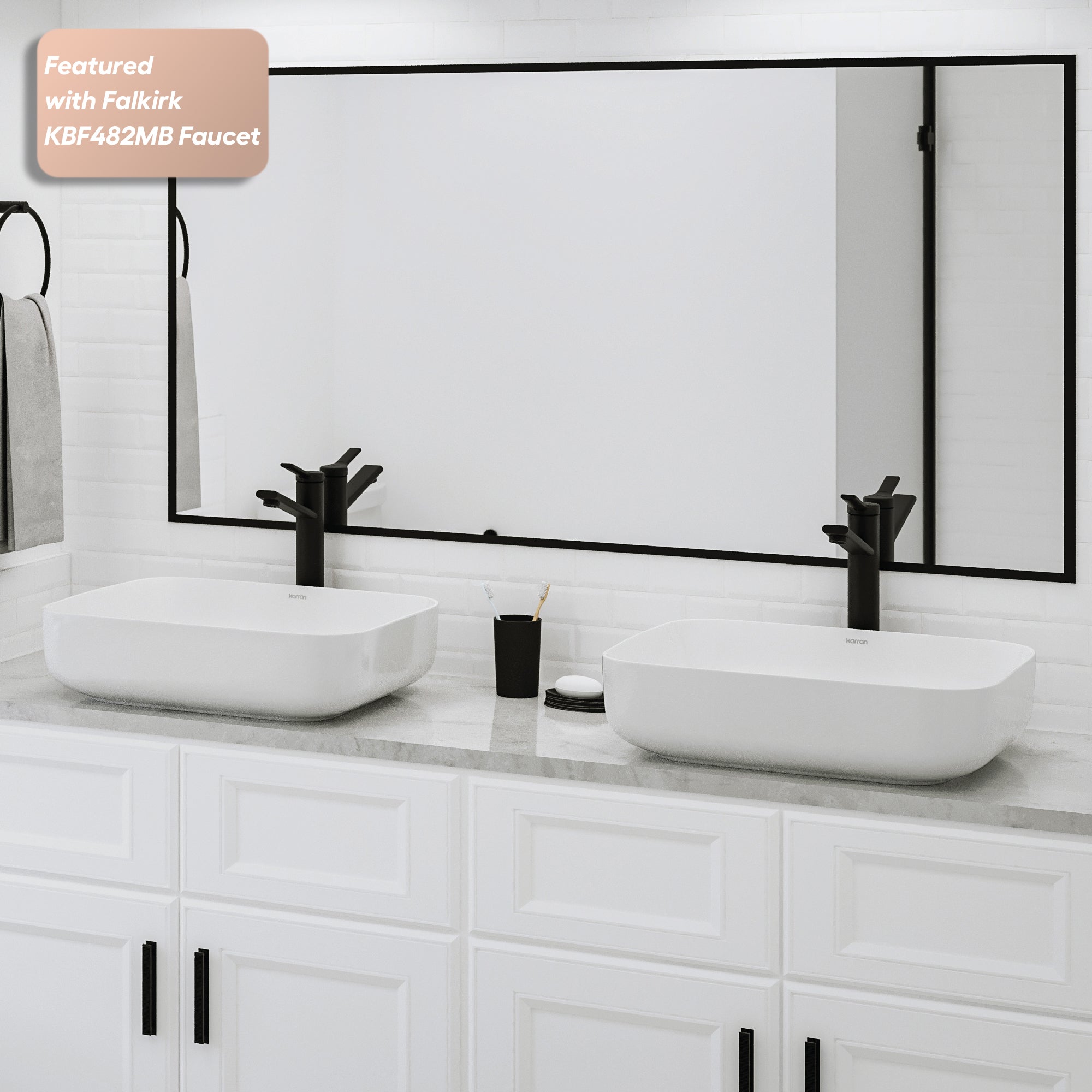 Alternative View of Karran Valera 20" x 15.875" x 4.5" Rectangular Vessel Vitreous China ADA Bathroom Sink, White, VC-505-WH