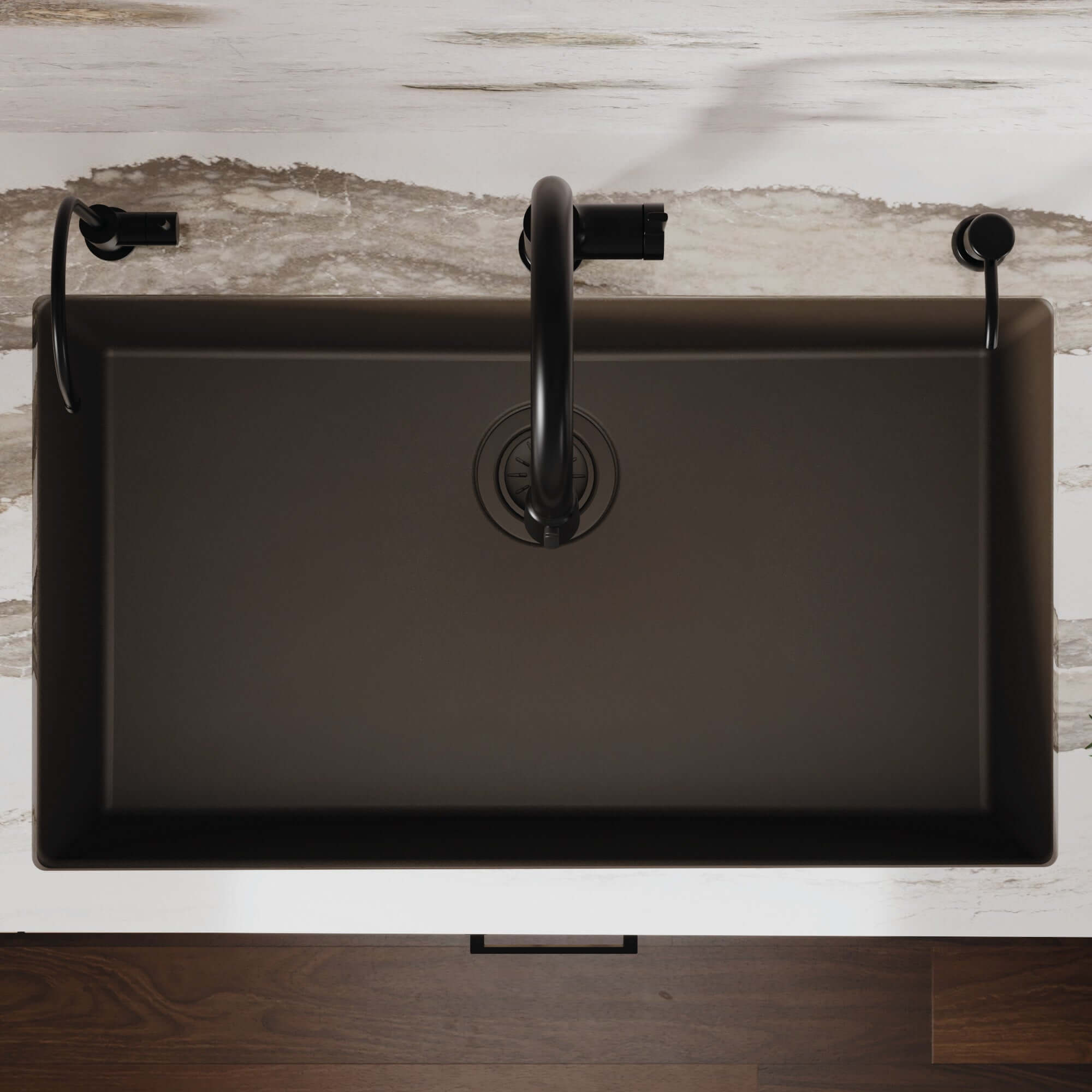 Alternative View of Karran 32" Undermount Quartz Composite Kitchen Sink, Brown, QU-812-BR