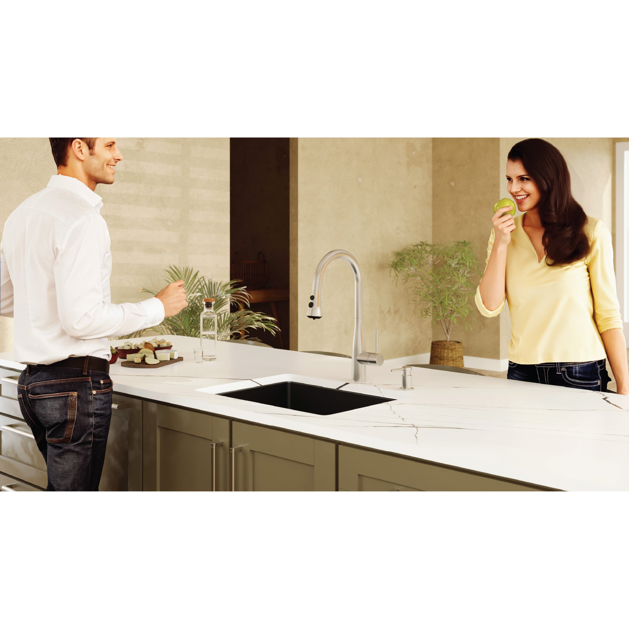 Alternative View of Karran 24" Undermount Quartz Composite Kitchen Sink with Accessories, Black, QU-820-BL-PK1