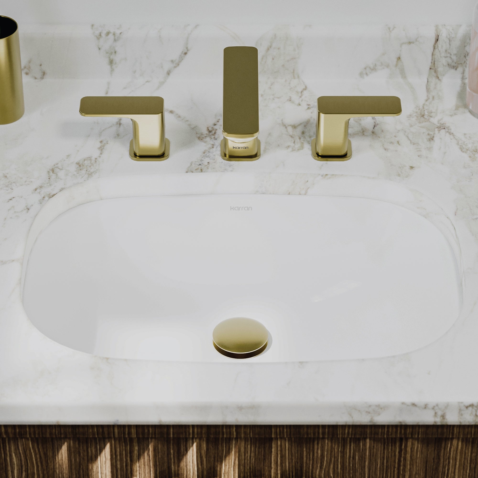 Karran Valera 14.375" x 20.25" Oval Undermount Vitreous China ADA Bathroom Sink, White, VC-100-WH