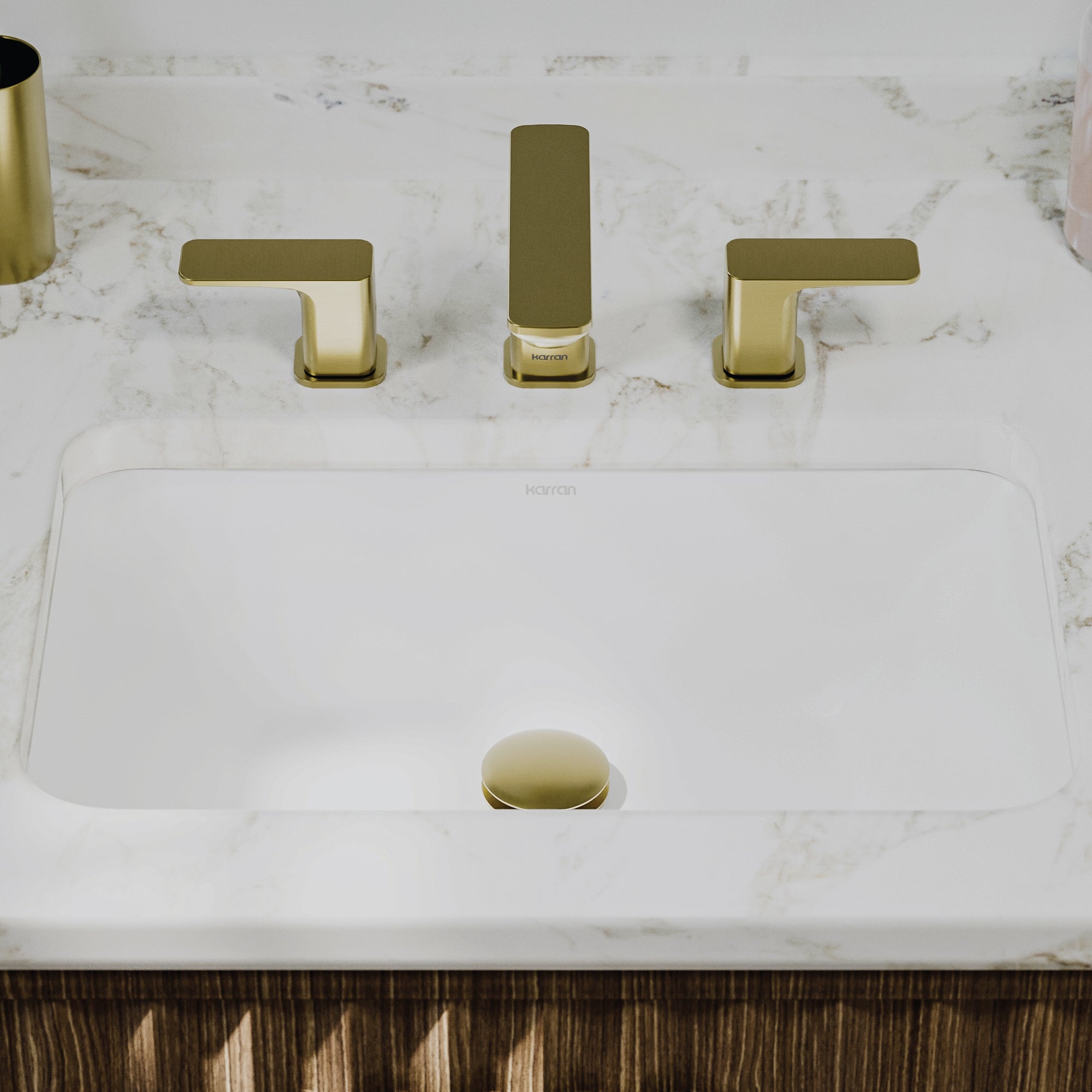 Karran Valera 13.75" x 19.75" Rectangular Undermount Vitreous China Bathroom Sink, White, VC-109-WH