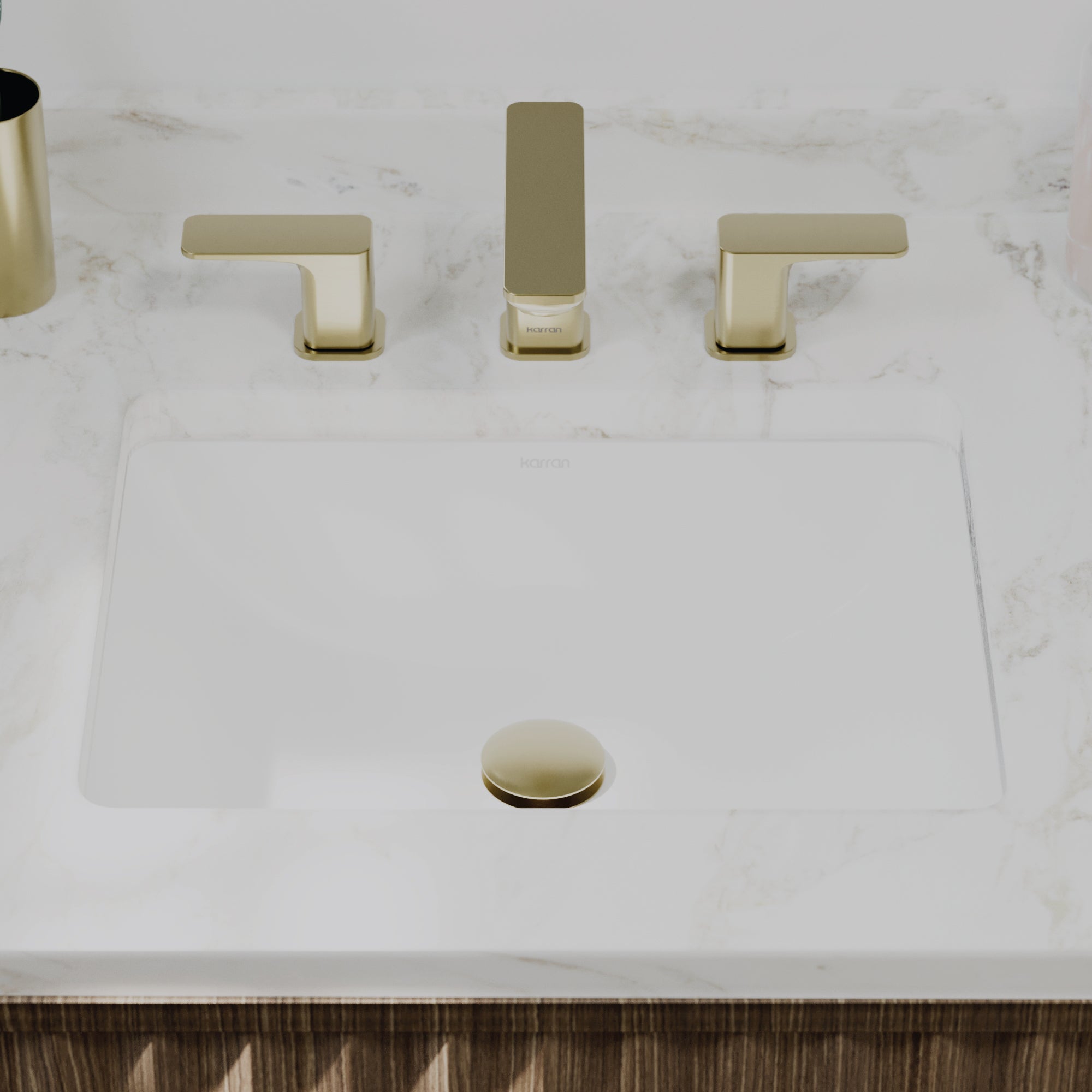 Karran Valera 14.875" x 18.125" Rectangular Undermount Vitreous China ADA Bathroom Sink, White, VC-112-WH