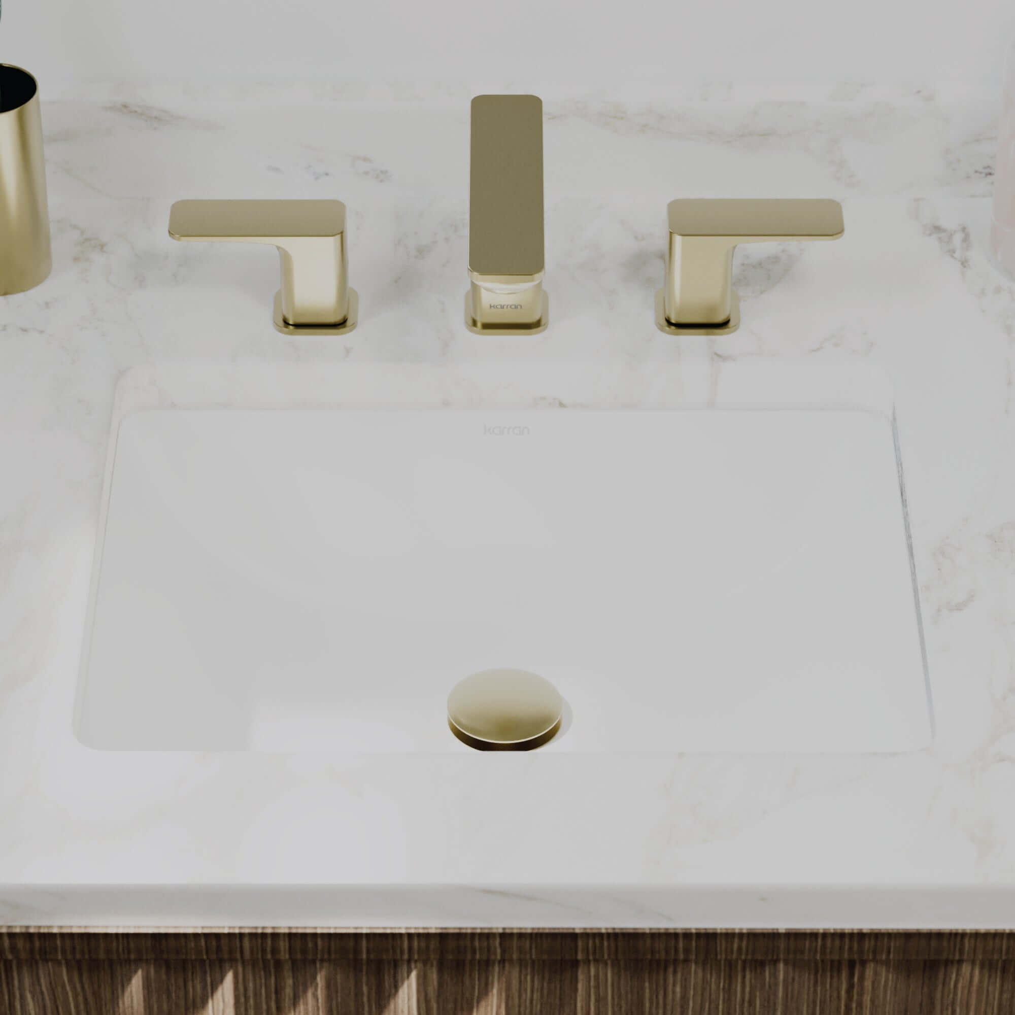 Karran Valera 14.875" x 18.125" Rectangular Undermount Vitreous China ADA Bathroom Sink, White, VC-112-WH