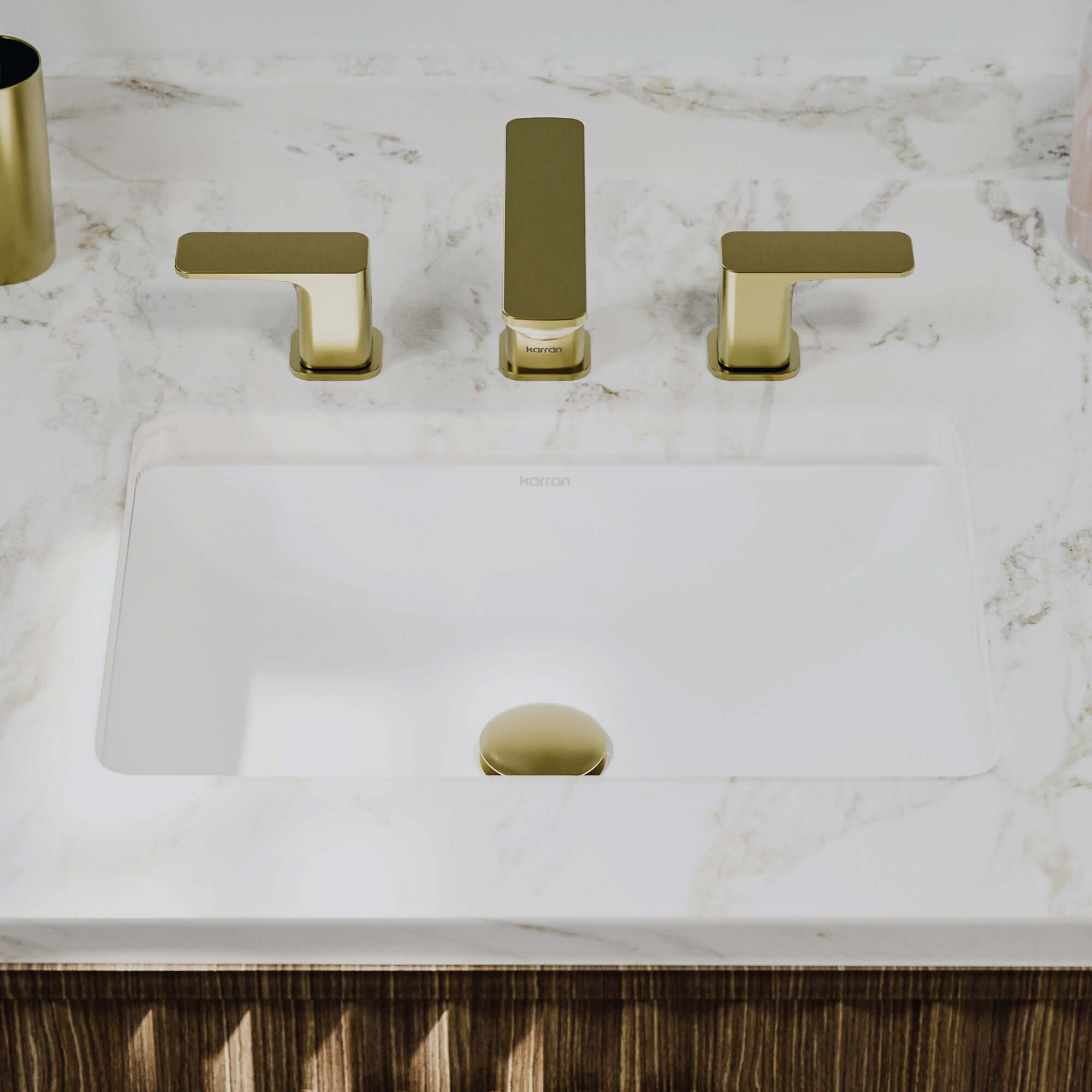 Karran Valera 13.125" x 18.125" Rectangular Undermount Vitreous China ADA Bathroom Sink, White, VC-113-WH