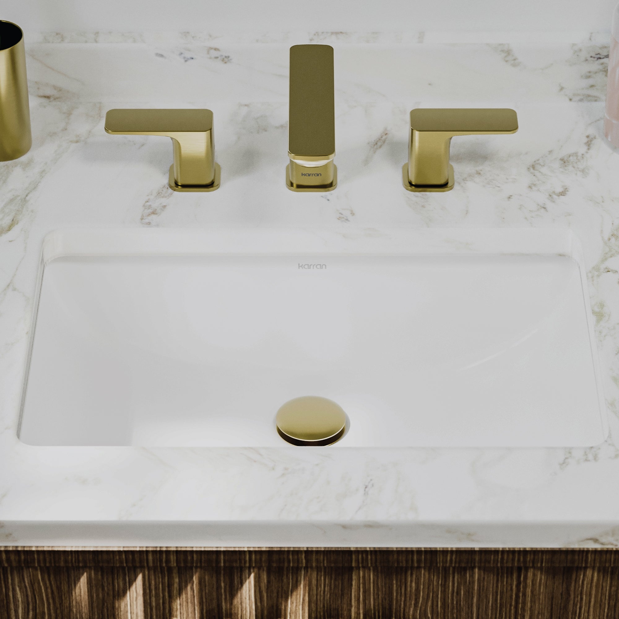 Karran Valera 14.5" x 21" Rectangular Undermount Vitreous China ADA Bathroom Sink, White, VC-116-WH