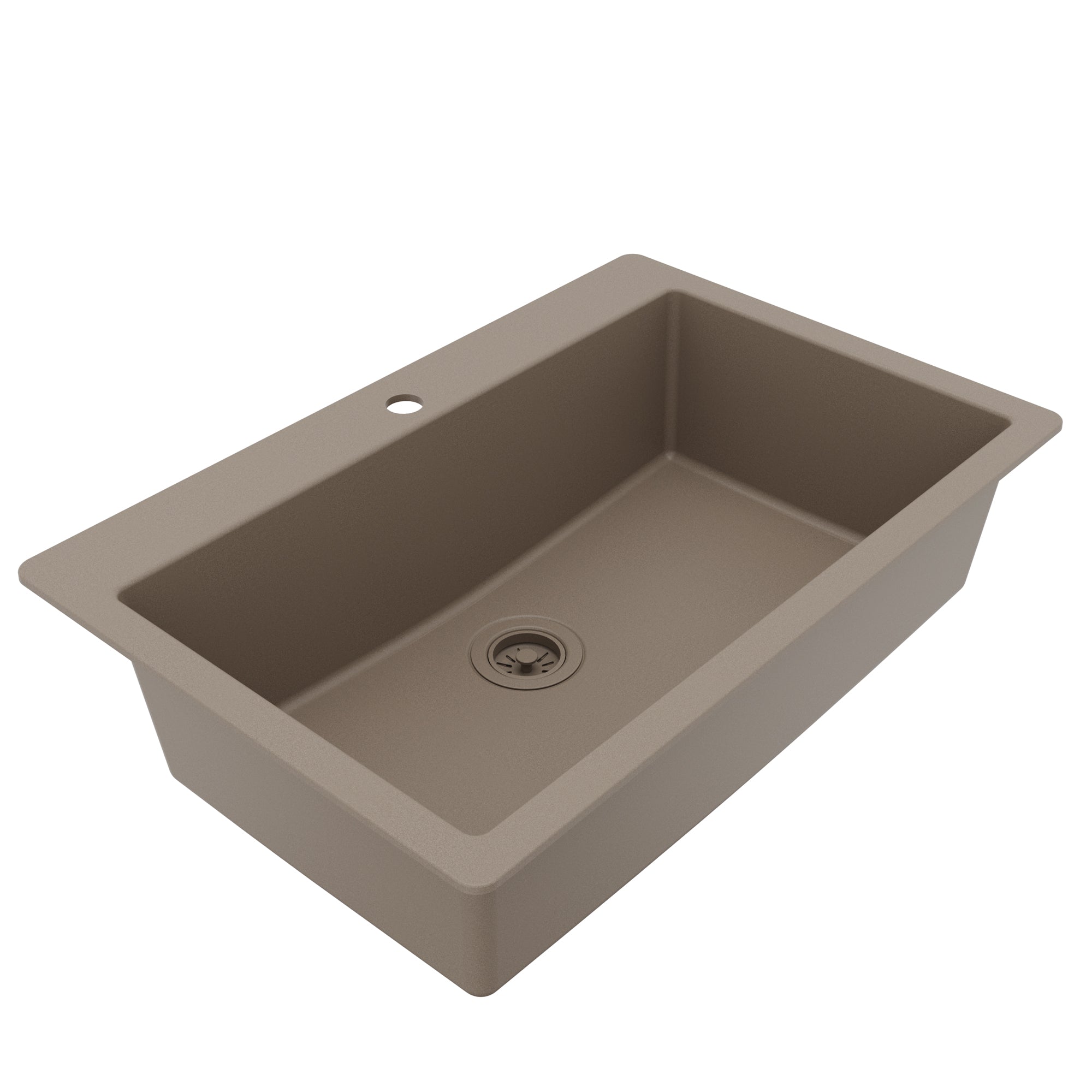 Alternative View of Karran 33" Drop In/Topmount Quartz Composite Kitchen Sink, Concrete, QT-812-CN