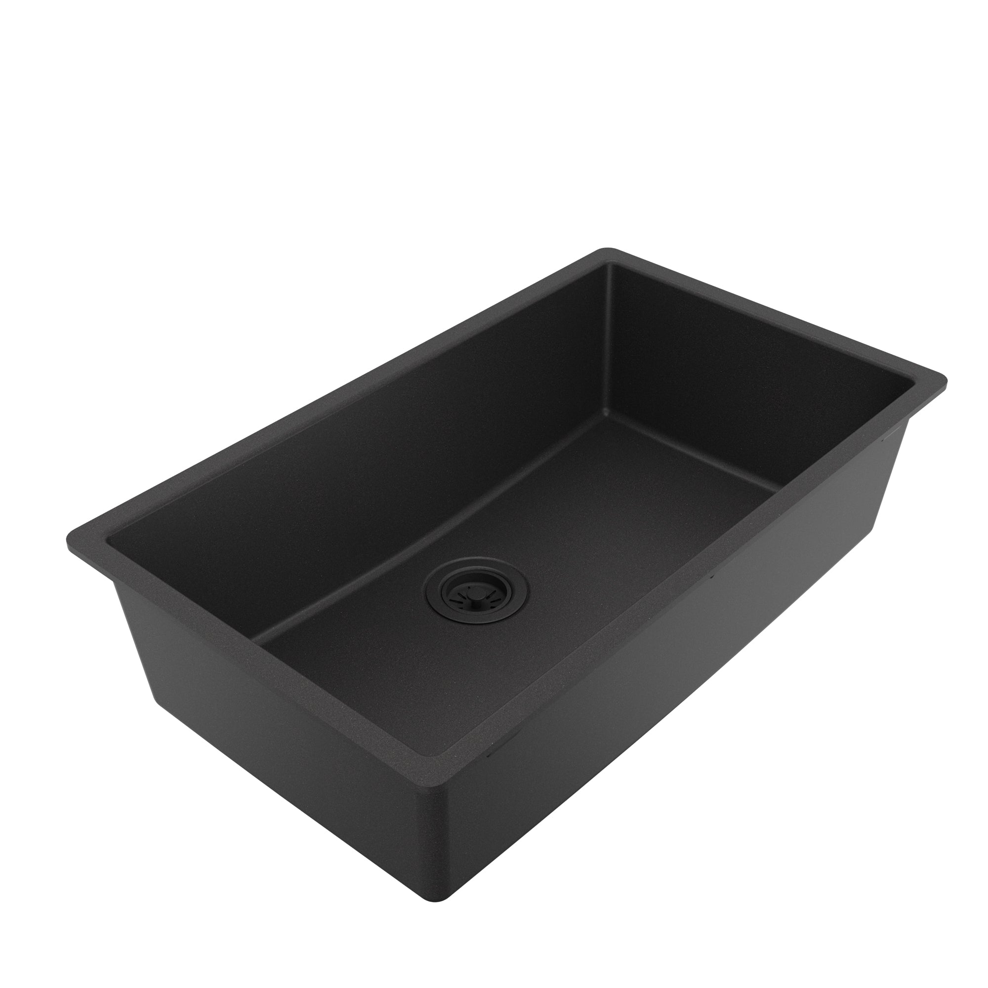 Alternative View of Karran 32" Undermount Quartz Composite Kitchen Sink, Black, QU-812-BL