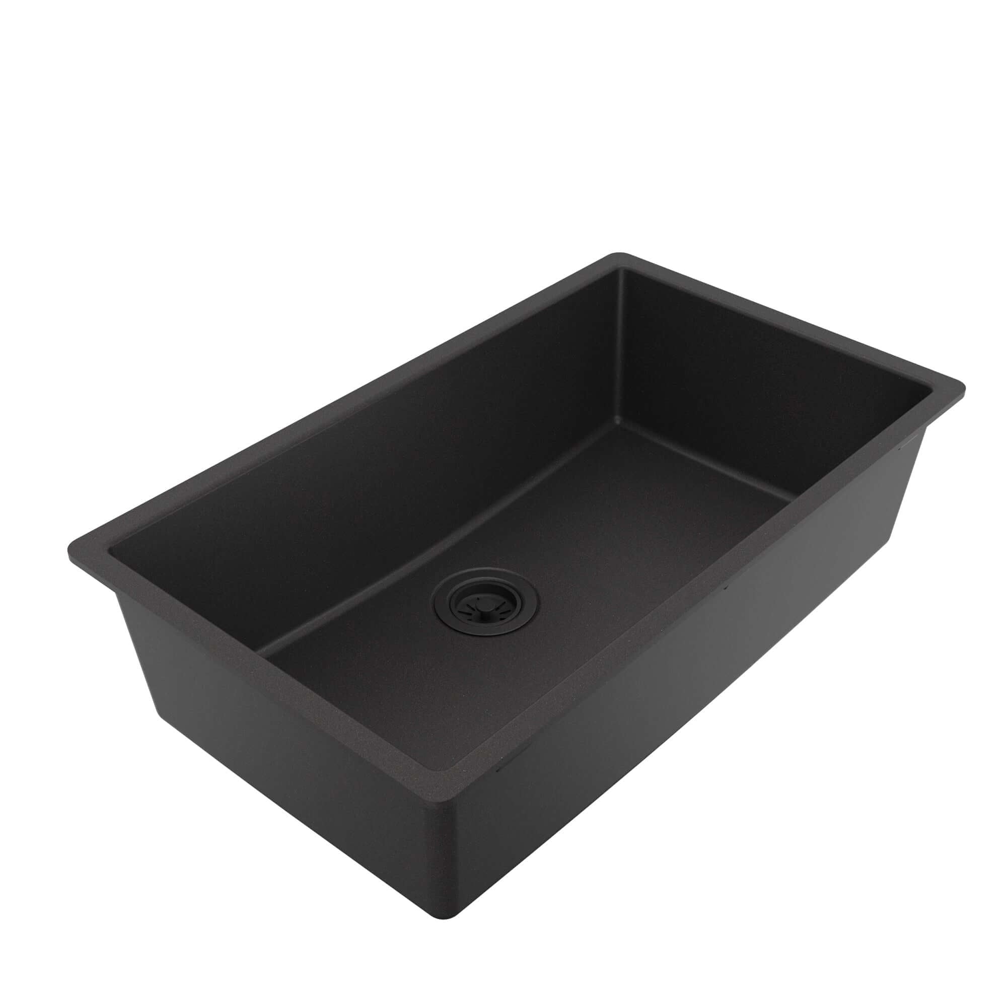 Alternative View of Karran 32" Undermount Quartz Composite Kitchen Sink, Black, QU-812-BL