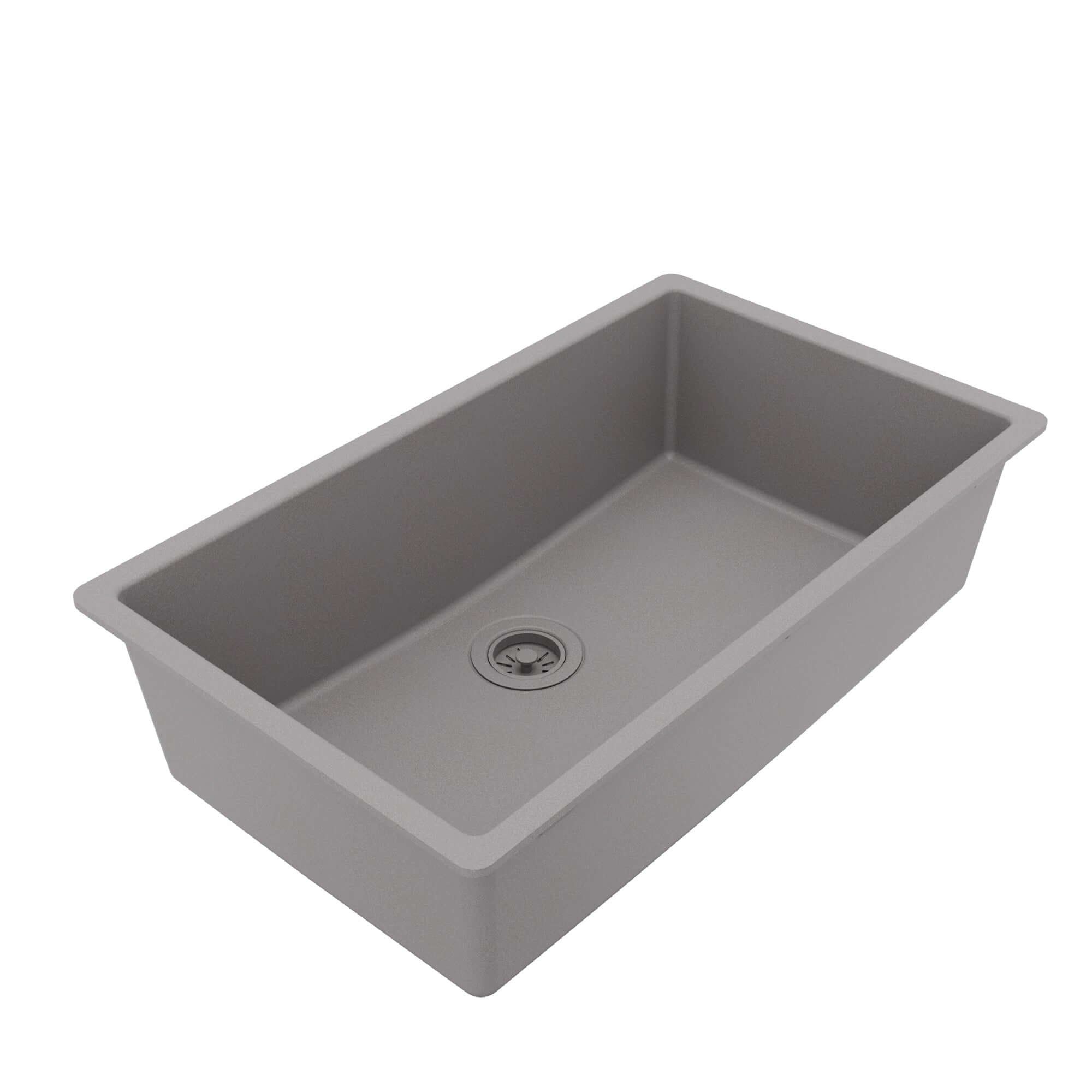 Alternative View of Karran 32" Undermount Quartz Composite Kitchen Sink, Grey, QU-812-GR