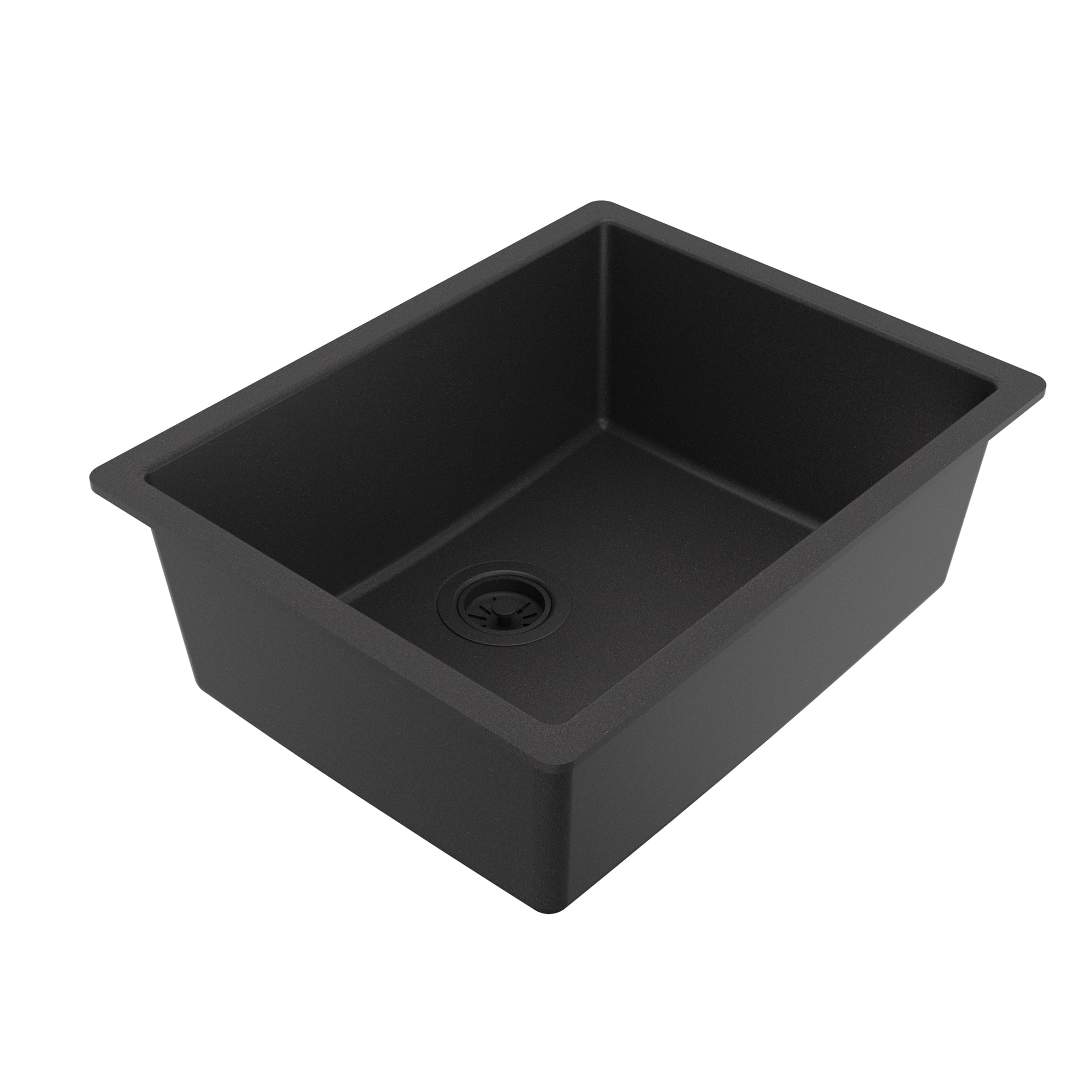 Alternative View of Karran 24" Undermount Quartz Composite Kitchen Sink, Black, QU-820-BL