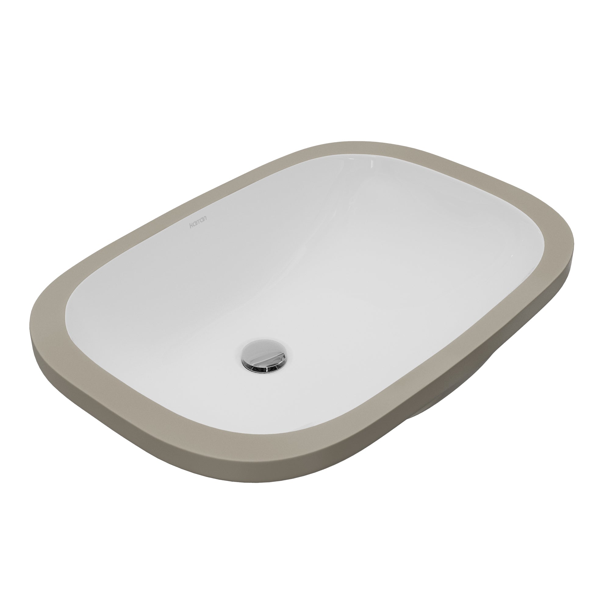 Karran Valera 14.375" x 20.25" Oval Undermount Vitreous China ADA Bathroom Sink, White, VC-100-WH