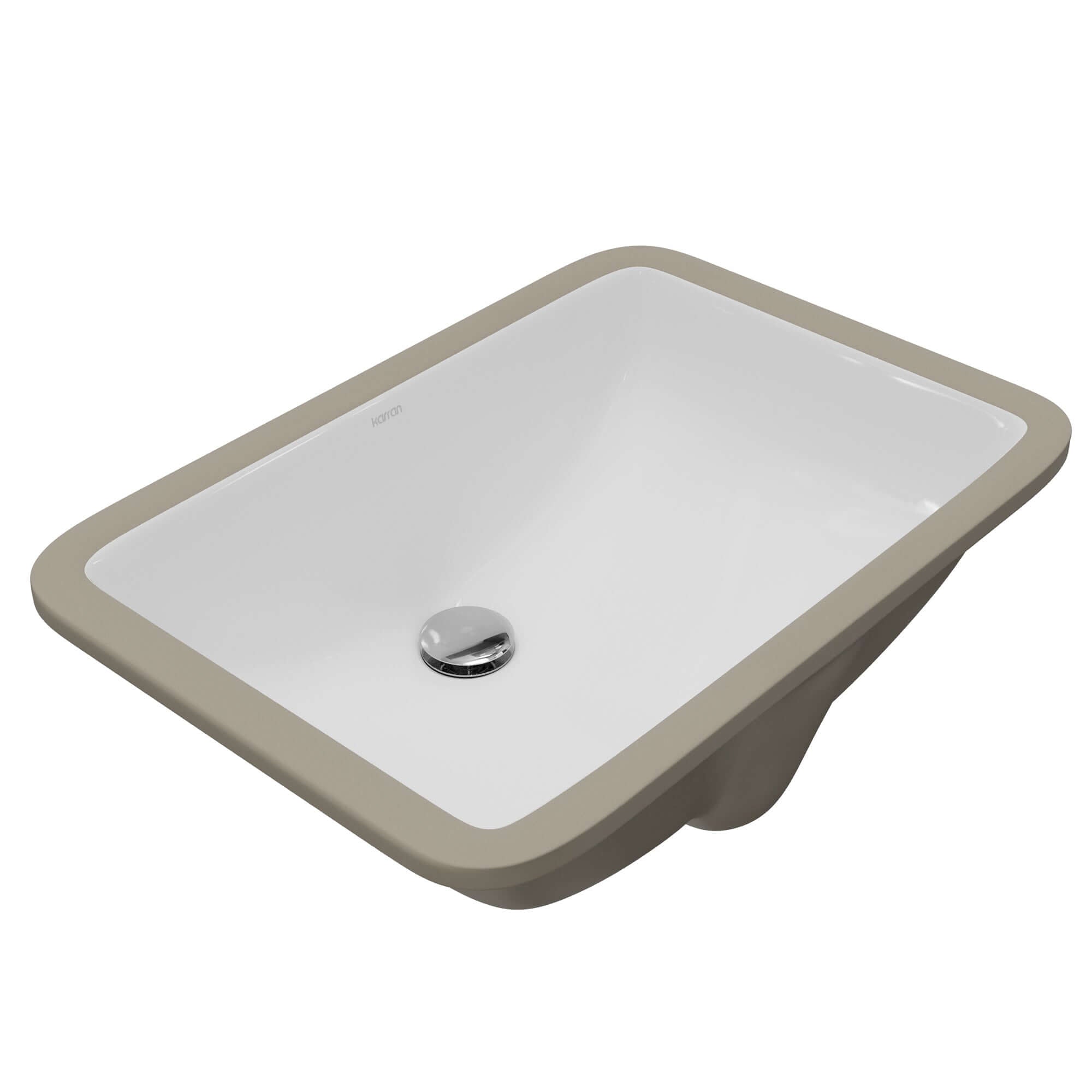 Karran 21 rectangular bathroom sink white product image
