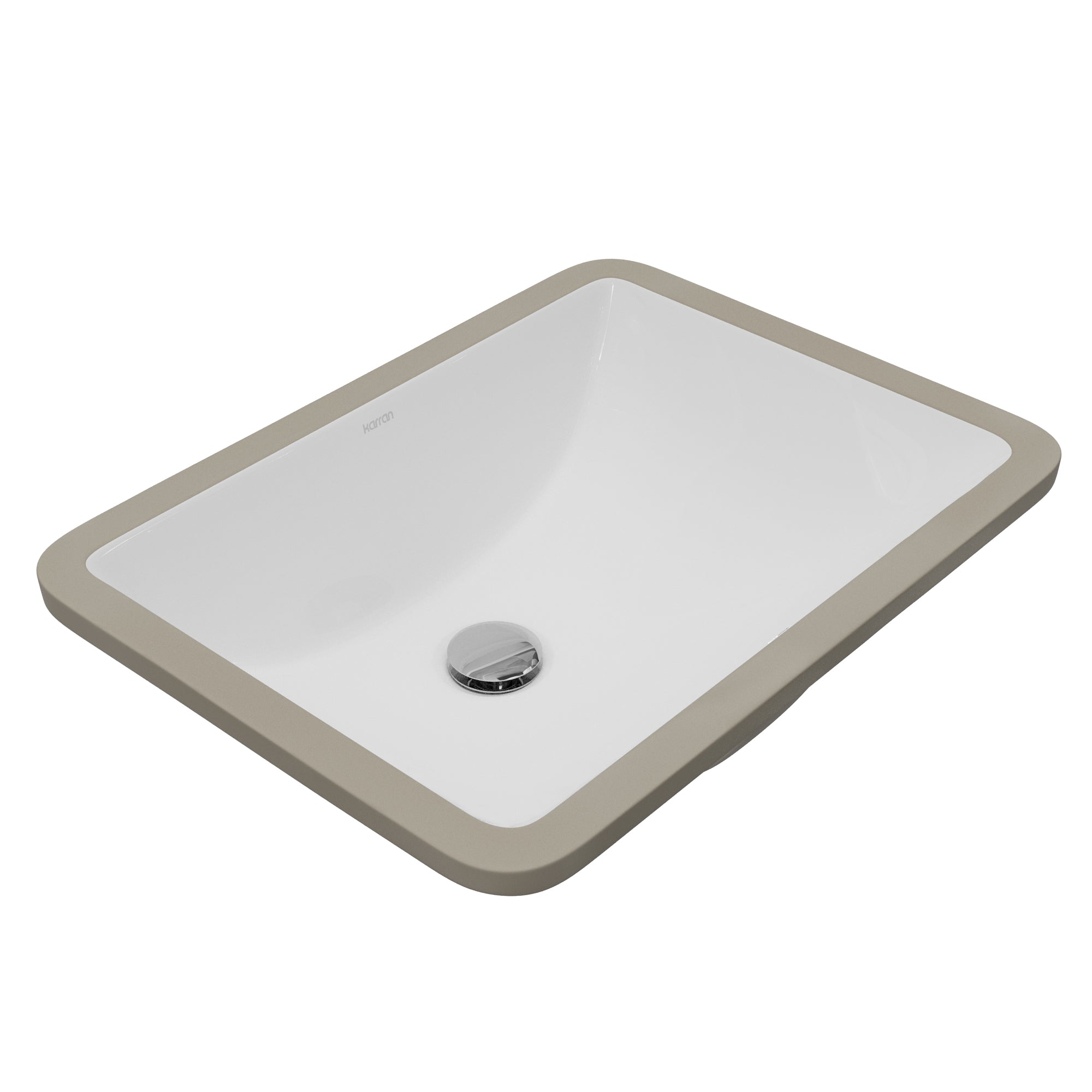 Karran Valera 15.375" x 20.5" Rectangular Undermount Vitreous China Bathroom Sink, White, VC-107-WH