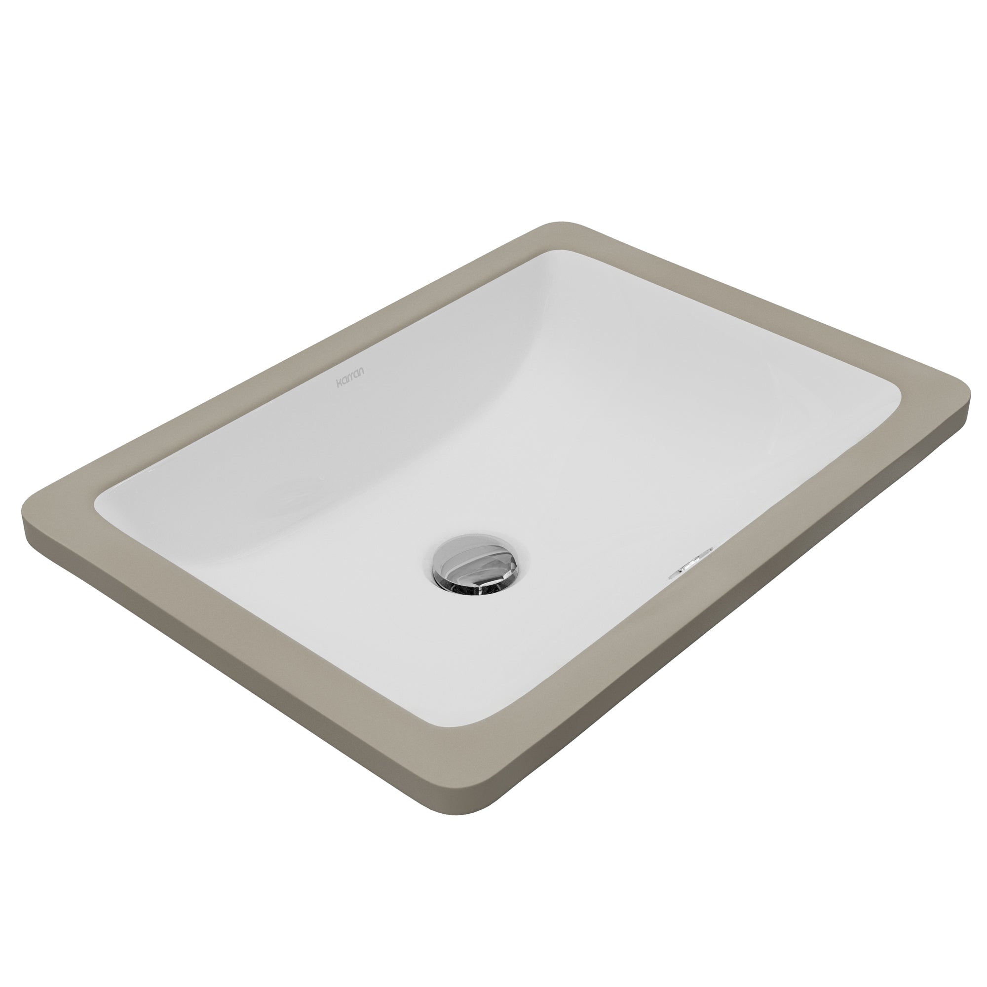 Karran Valera 13.125" x 18.125" Rectangular Undermount Vitreous China ADA Bathroom Sink, White, VC-113-WH