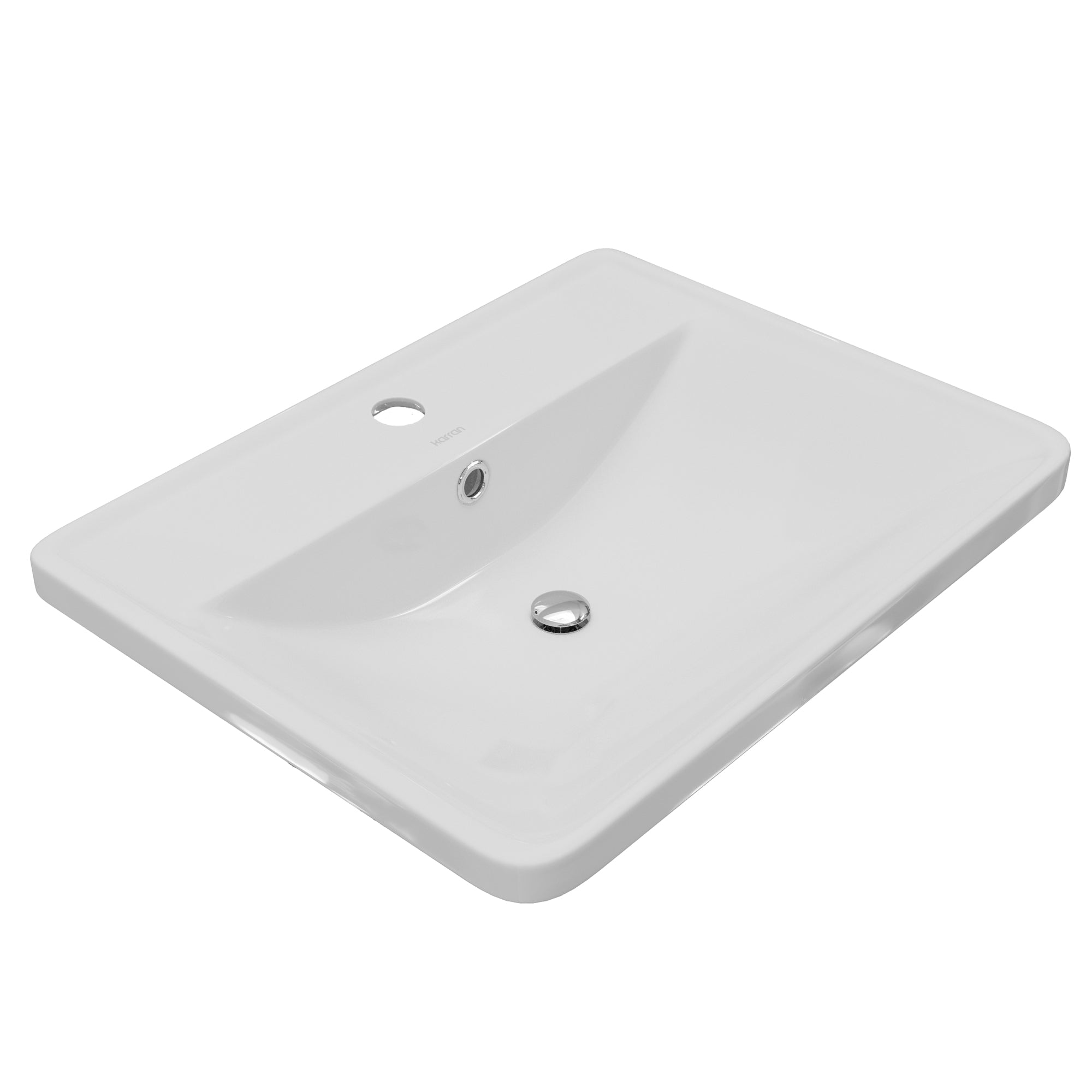 Alternative View of Karran Valera 20.375" x 16.125" x 4.5" Rectangular Vessel Vitreous China ADA Bathroom Sink, White, VC-201-WH