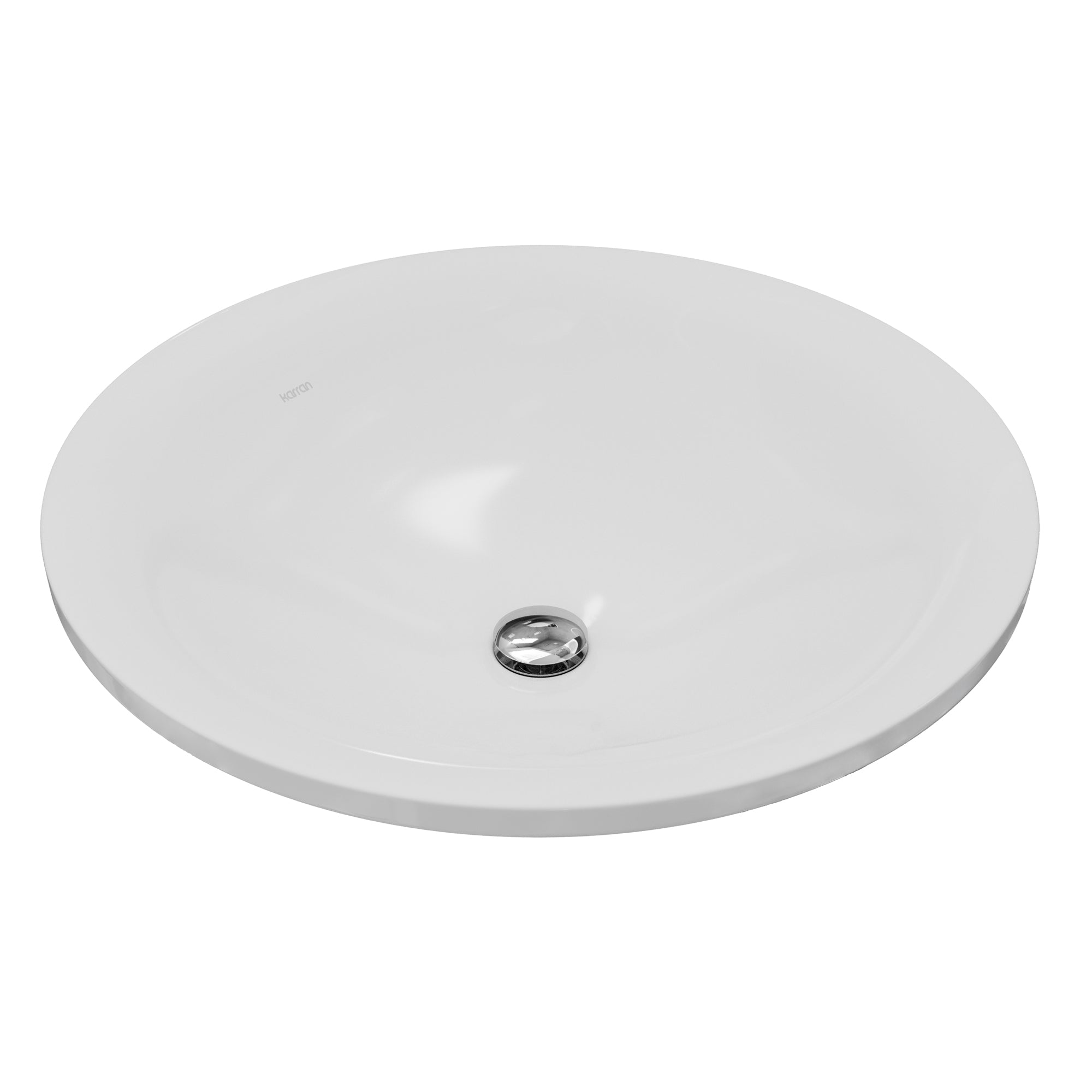 Alternative View of Karran Valera 17.75" x 17.75" x 3.5" Round Vessel Vitreous China ADA Bathroom Sink, White, VC-203-WH