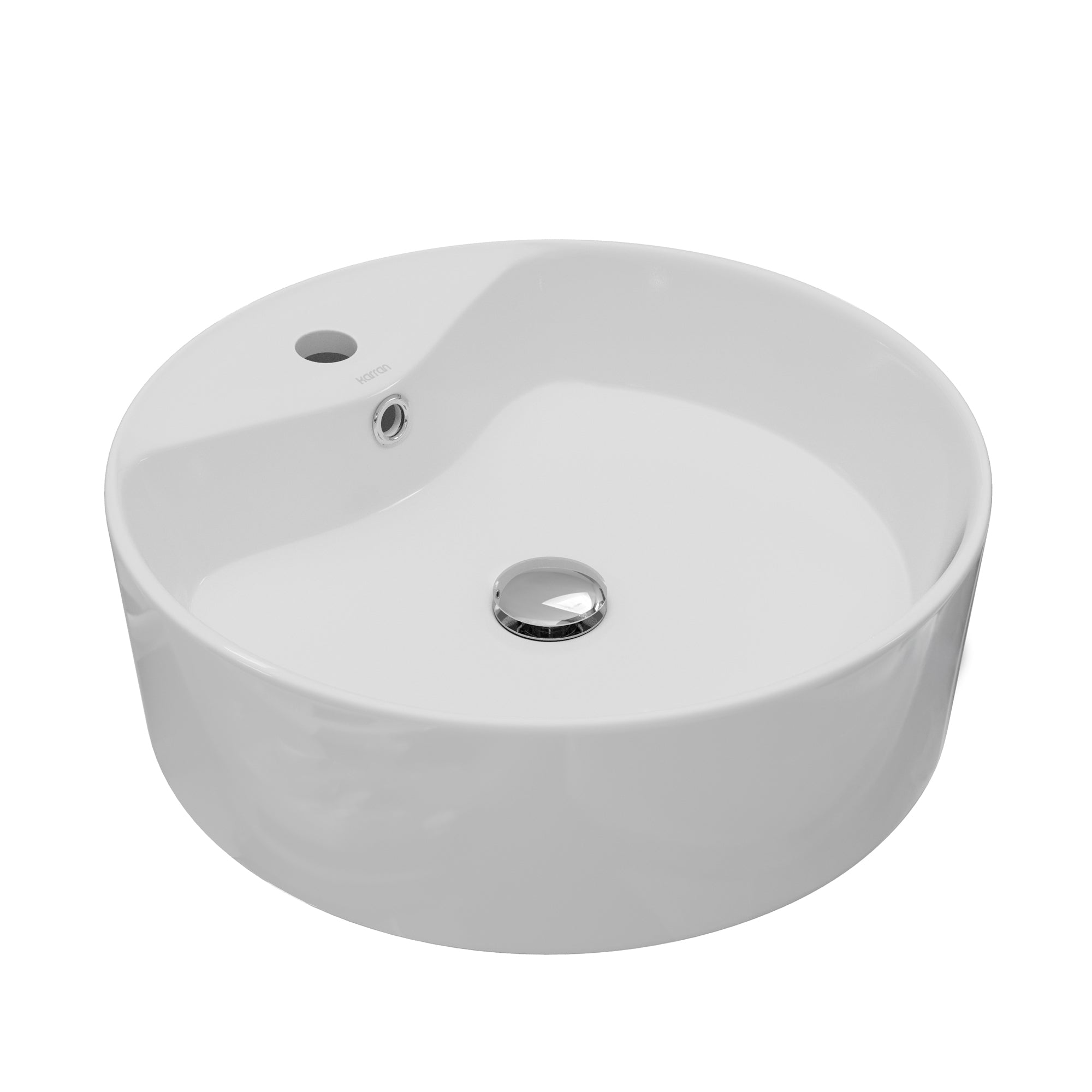 Alternative View of Karran Valera 18.125" x 18.125" x 4.25" Round Vessel Vitreous China ADA Bathroom Sink, White, VC-401-WH