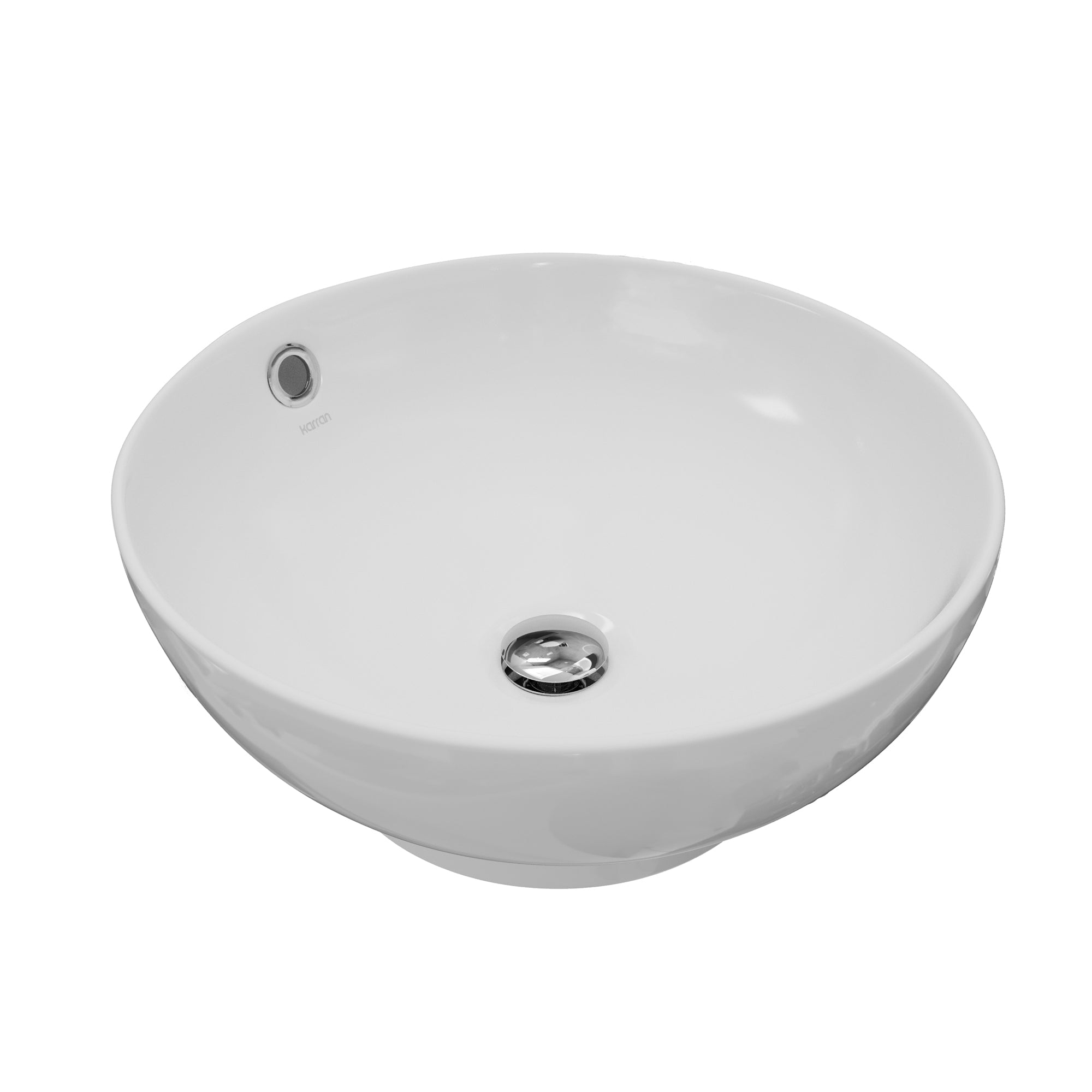 Alternative View of Karran Valera 16.625" x 16.625" x 5" Round Vessel Vitreous China ADA Bathroom Sink, White, VC-410-WH