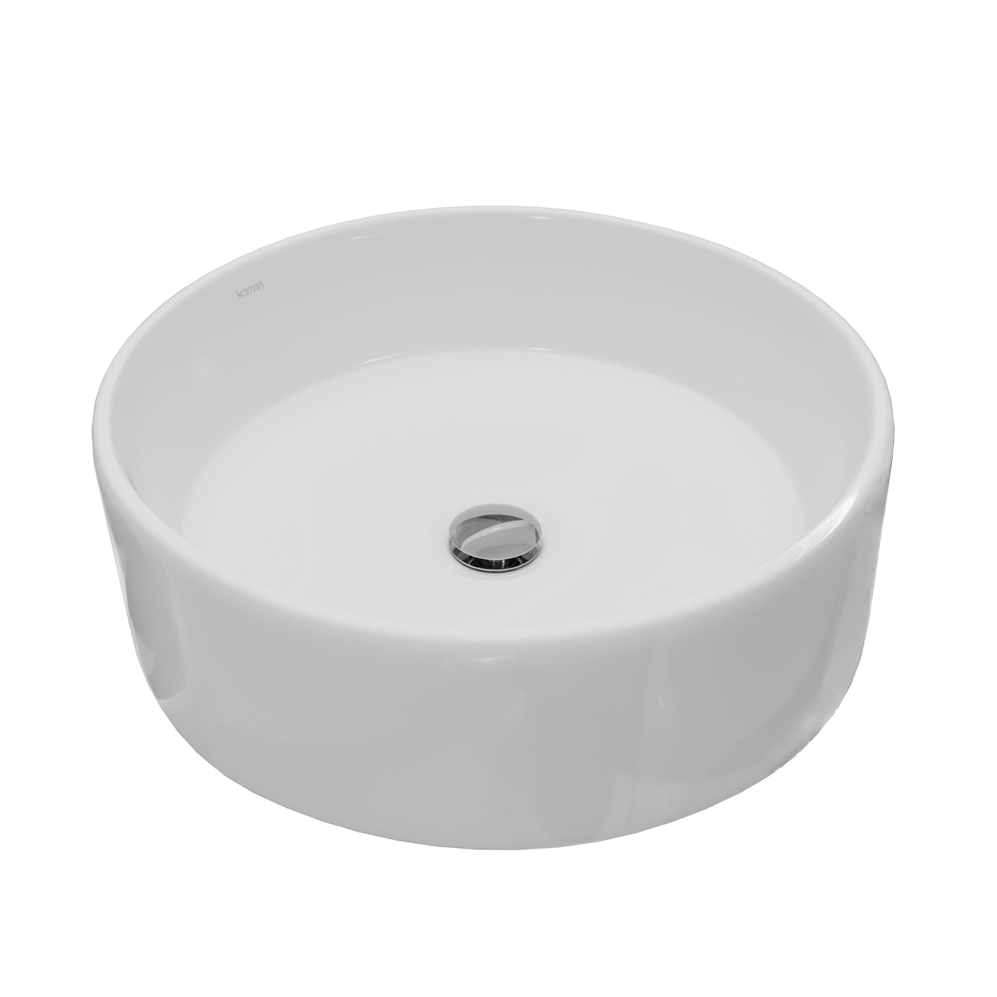 Alternative View of Karran Valera 18" x 18" x 4.5" Round Vessel Vitreous China ADA Bathroom Sink, White, VC-420-WH