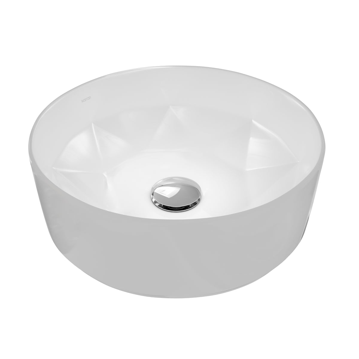 Alternative View of Karran Valera 16" x 16" x 4.5" Round Vessel Vitreous China ADA Bathroom Sink, White, VC-421-WH