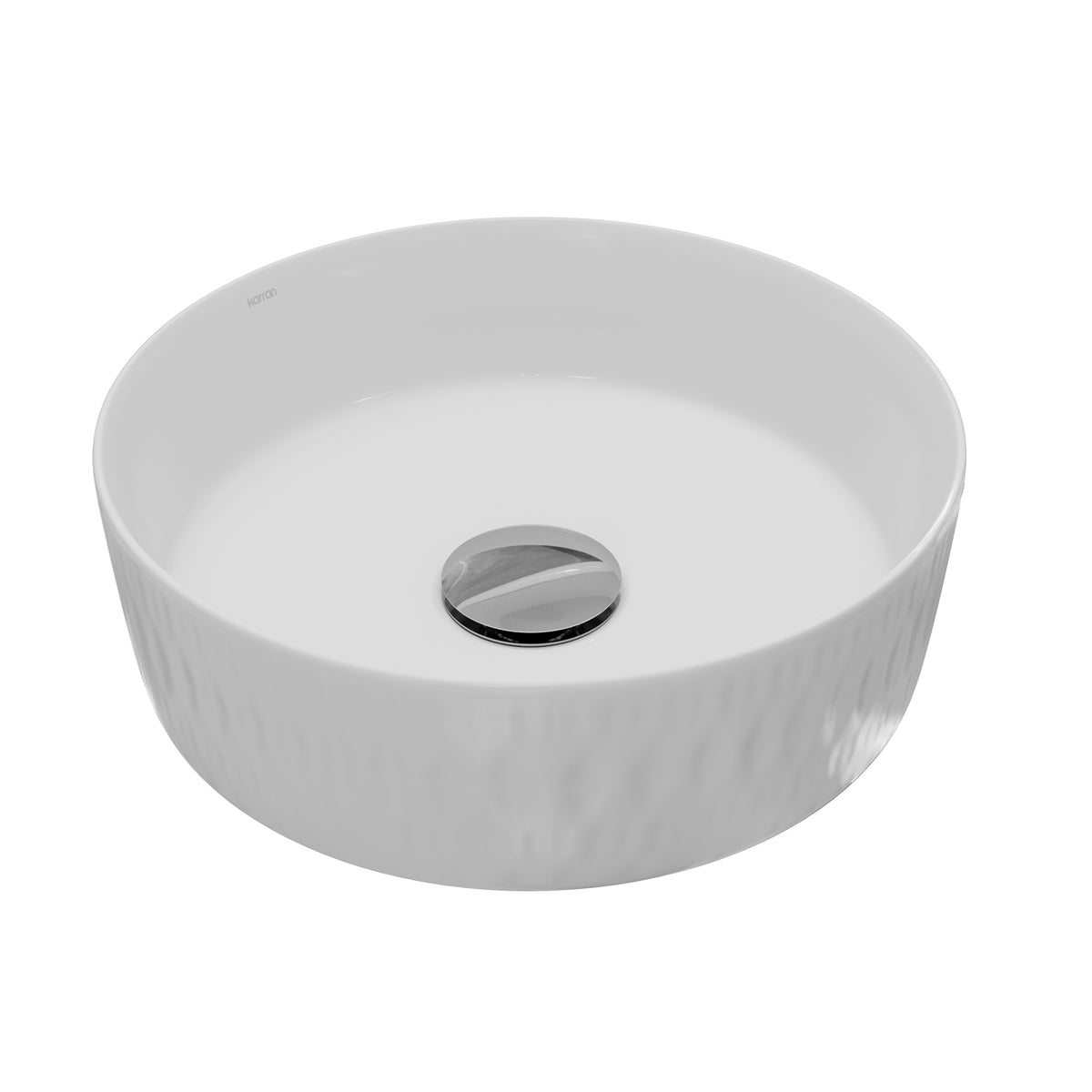 Alternative View of Karran Valera 14.25" x 14.25" x 4" Round Vessel Vitreous China ADA Bathroom Sink, White, VC-424-WH